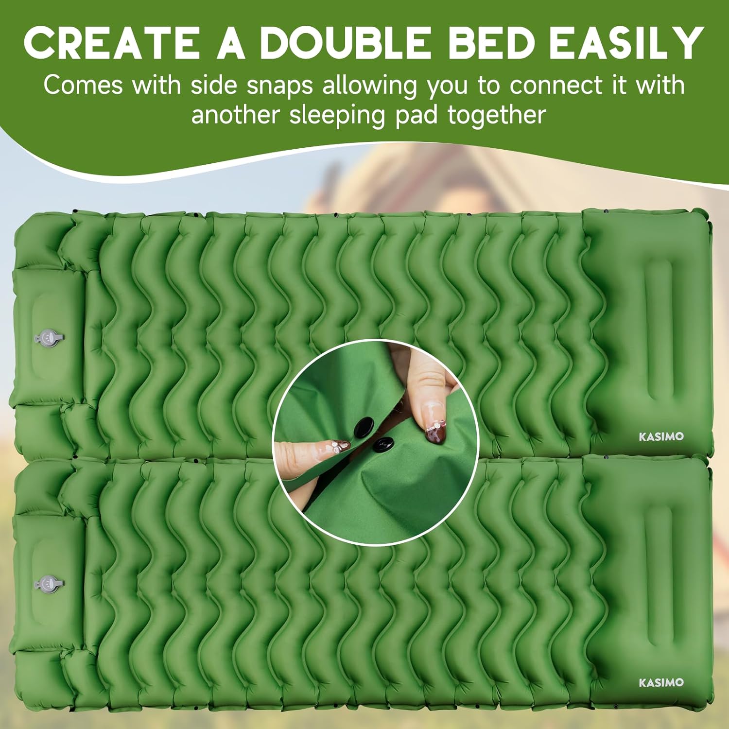 KASIMO Camping Sleeping Pad, Ultralight Camping Mat with Pillow Built-in Foot Pump Inflatable Sleeping Pads Compact for Camping Backpacking Hiking Traveling Tents - Image 7