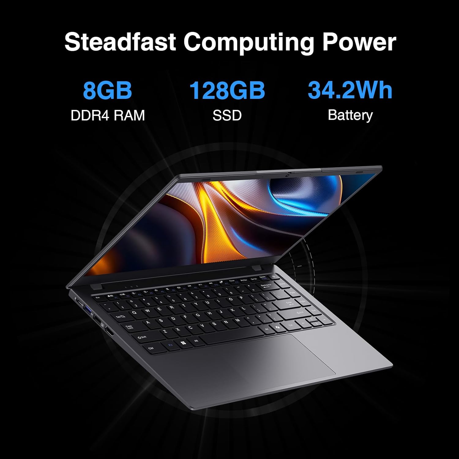 14 inch Laptop Computer, 8GB DDR4 RAM 128GB SSD, 4-Core Processor (Up to 2.9GHz), Thin & Portable Notebook PC, WiFi, BT4.2, MS Office 2024 - Image 5