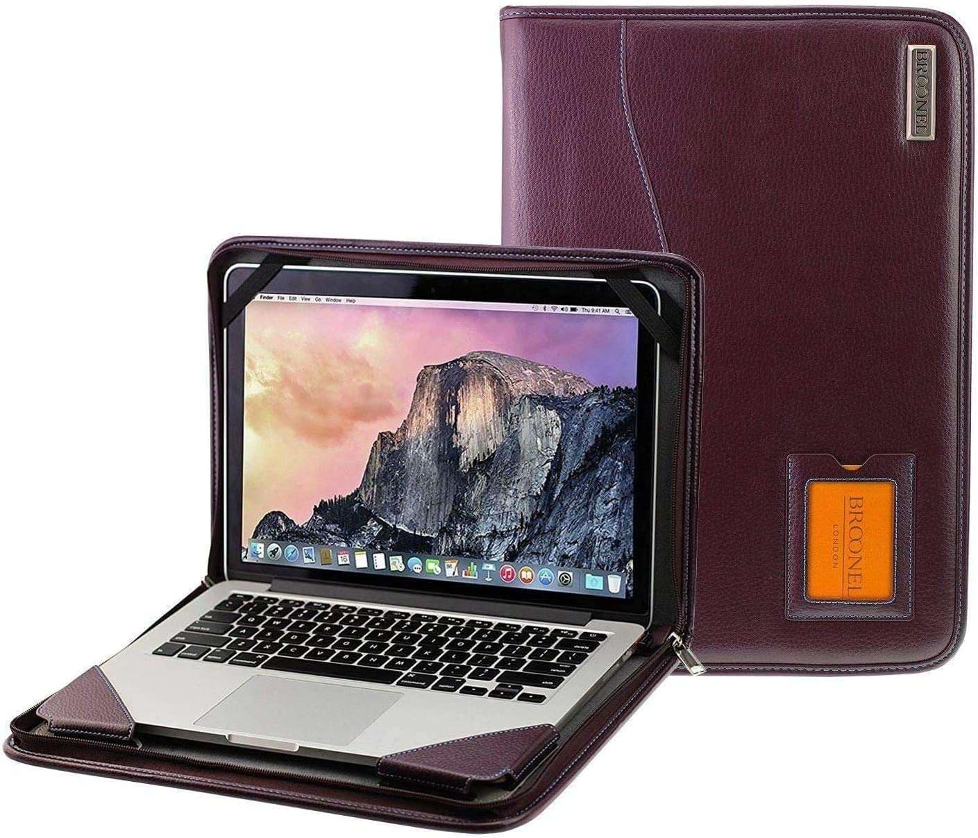 Contour Series - Purple Heavy Duty Leather Protective Case - Compatible with Jumper EZbook A5 14 inch FHD Ultra-Thin Laptop - Image 2