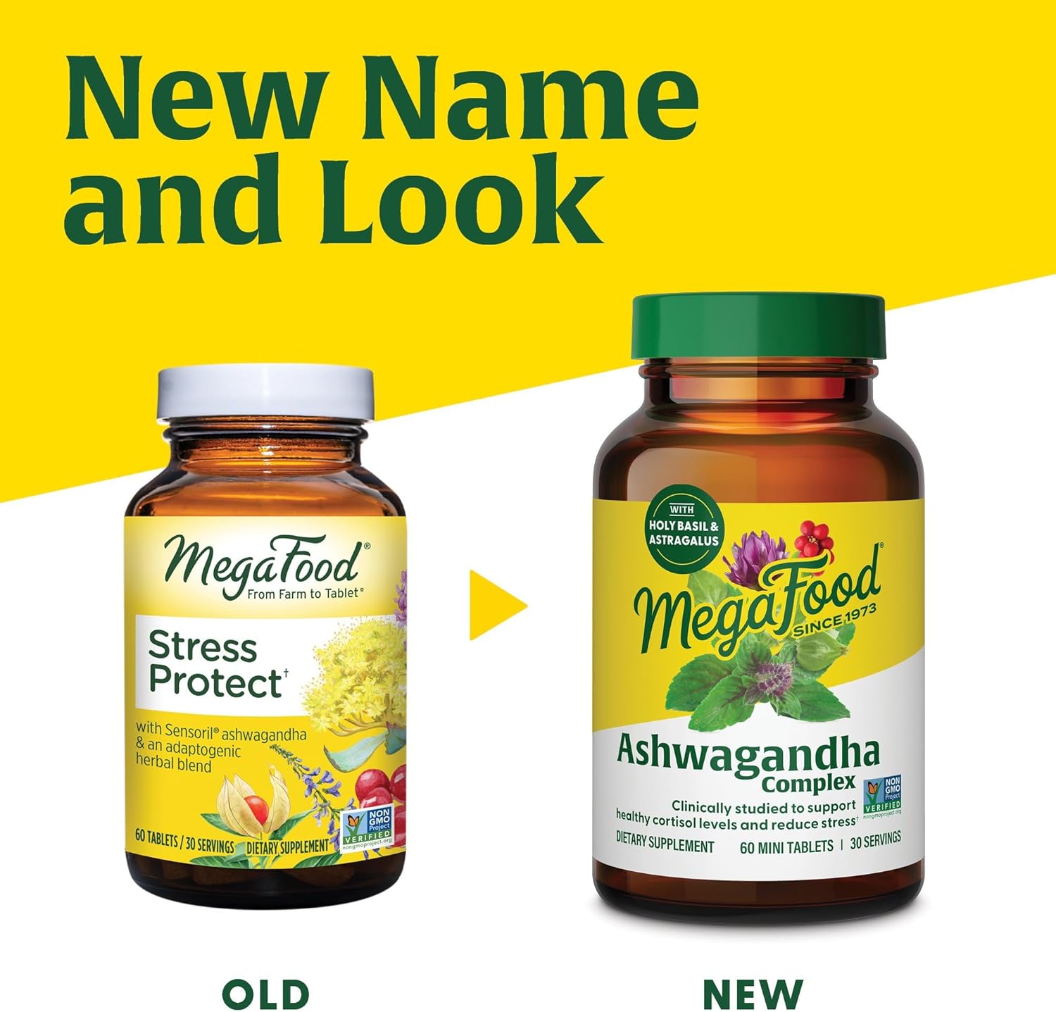 MegaFood Ashwagandha Complex (Formerly Stress Protect) - Ashwagandha Supplements with Astragalus Root & Holy Basil - Vegetarian & Gluten Free Cortisol Supplement - 60 Mini Tablets, 30 Servings - Image 4