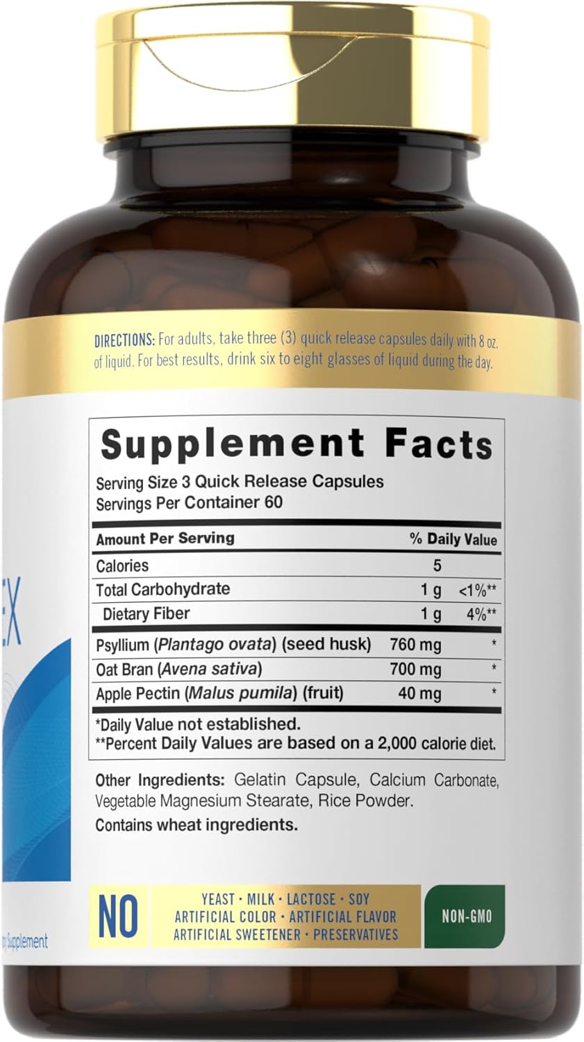 Carlyle Fiber Complex | 180 Capsules | Non-GMO Supplement | Triple Action Fiber - Image 3