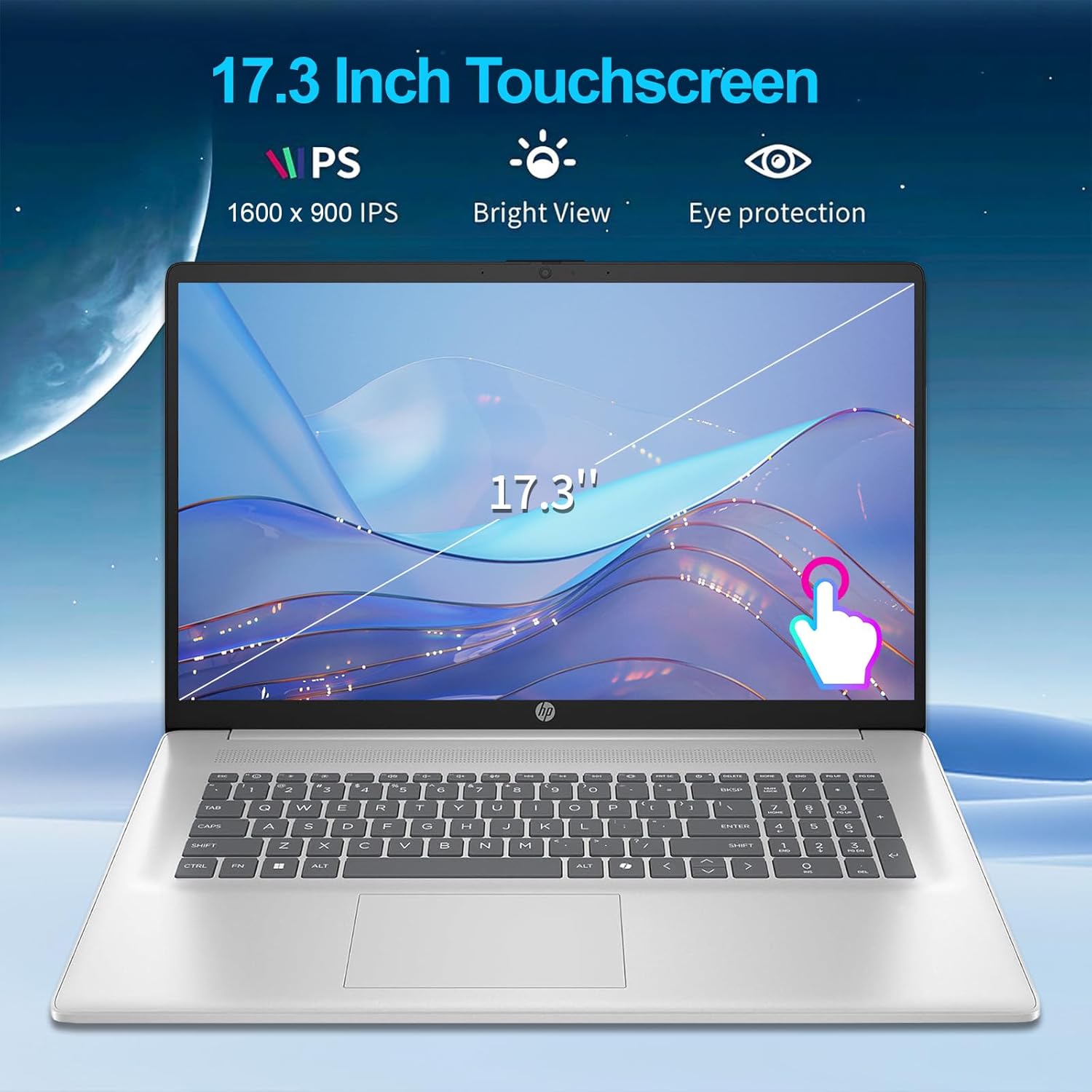 HP 17 Inch Laptop 2025, 17.3" HD+ Touchscreen Display, 64 GB RAM, 2 TB SSD, AMD Ryzen 5 7430U, AMD Radeon Graphics, Copilot-AI, Wi-Fi 6, Windows 11 Pro, w/Accessories - Image 5