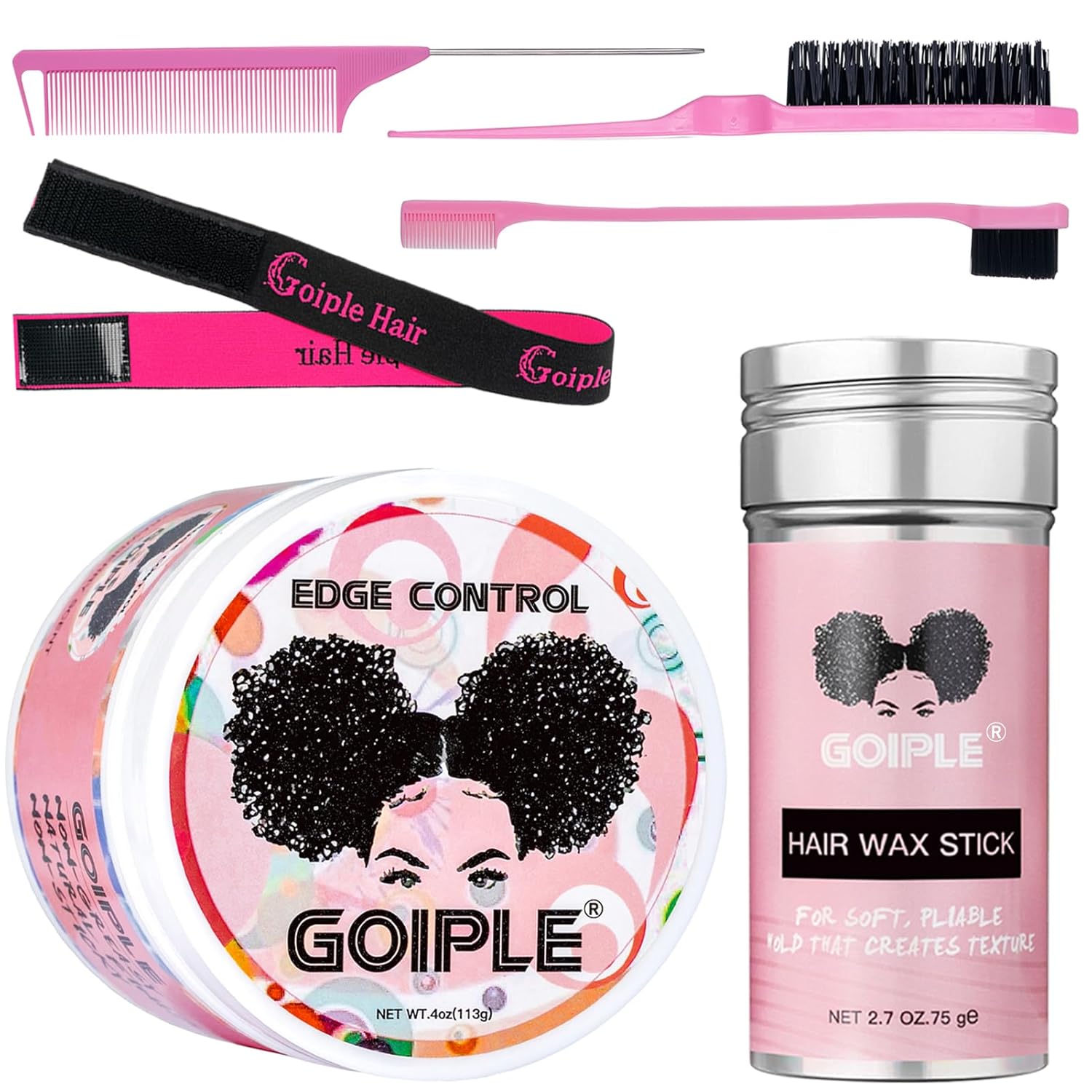 Strong Hold Non-Greasy Edge Control Gel and Wax Stick with Hair Comb for All Hair Types - No Flaking Edge Wax for Styling Black Hair Wigs - Image 2