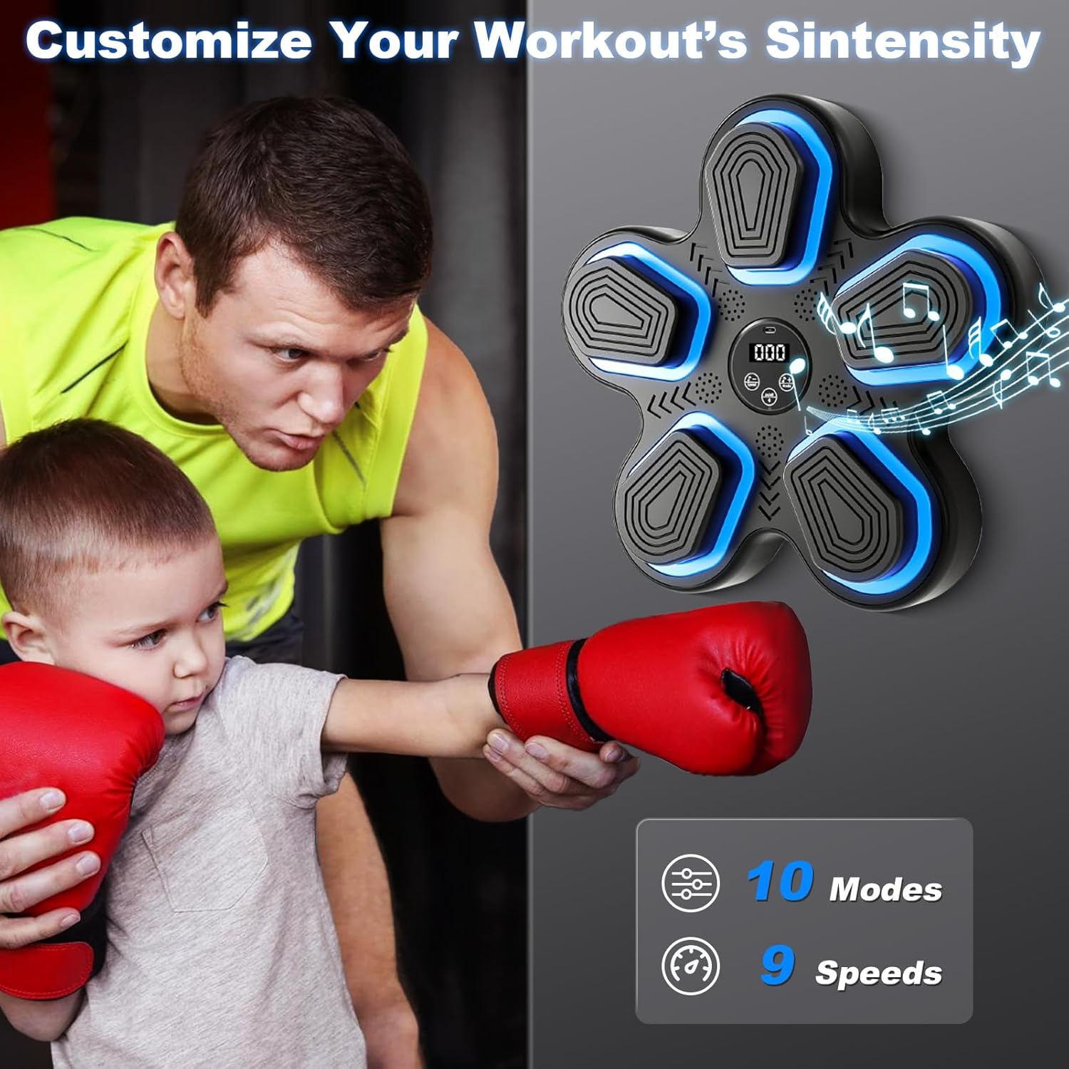 2025 Music Boxing Machine for Kids and Adults Wall Mounted Bluetooth Smart Punching Target Toys Equipment with Gloves Workout Punching Machine for Home,Office and Gym - Image 5