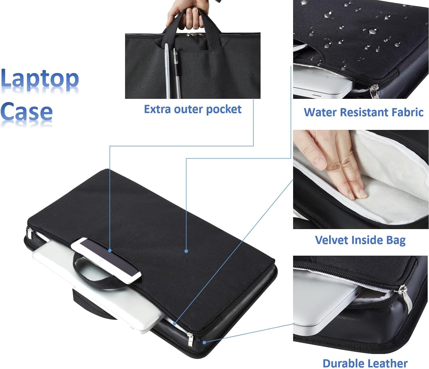 Laptop Lap Desk with All in One Bag to Hold Computer up to 17.3 Inch, Home Office Bed Desk with Cushion Sofa Desk, Laptop Stand with Wrist Pad (Black Carbon) - Image 6