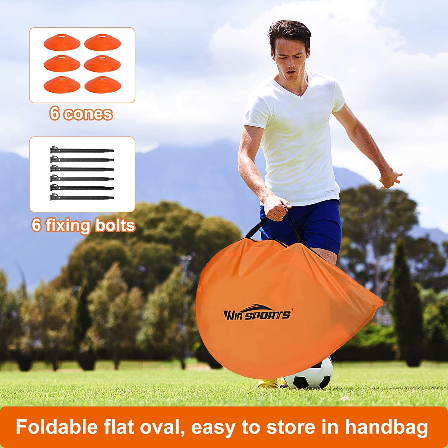 Foldable Pop Up Soccer Goal Pro 2 Portable Soccer Nets with Carrying Case and Training Cones,Practice in Backyard,School,Kids and Adults,Choose from 2.5', 4' Sizes - Image 4