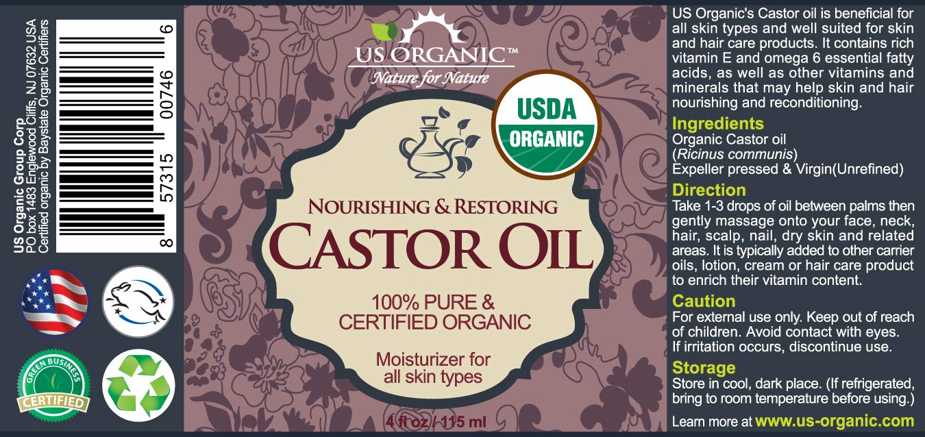 US Organic Castor Oil, USDA Certified Organic,Expeller Pressed, Hexane Free, 100% Pure & Natural moisturizing and emollient properties, For Skin, Hair Care, Eyelashes, DIY projects (4 oz (115 ml)) - Image 3