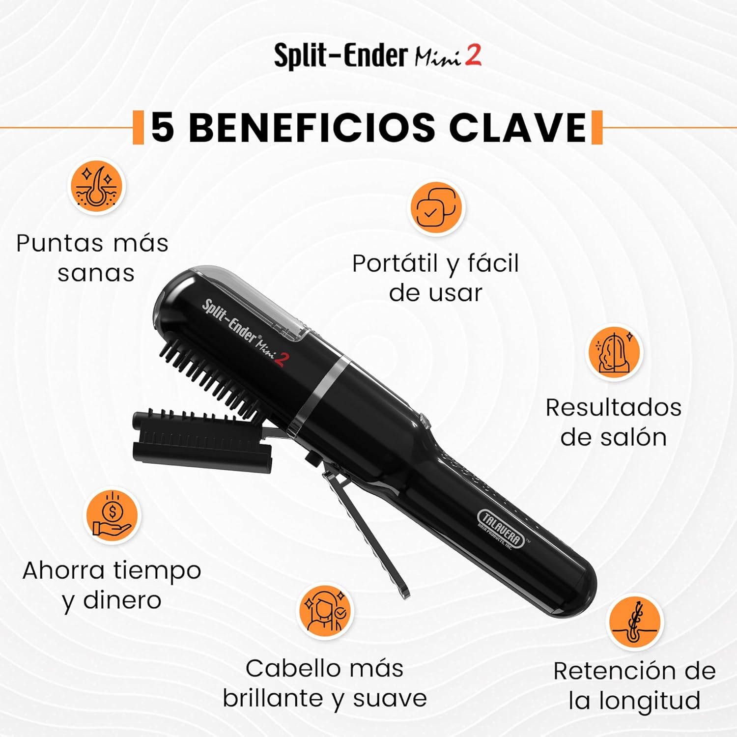 Split Ender Mini 2 - Cordless Split End Hair Trimmer, Solution for Dry and Damaged Hair, Rechargeable Trimmer for Broken and Brittle Split Ends, Hair Styling Tool- Black - Image 7