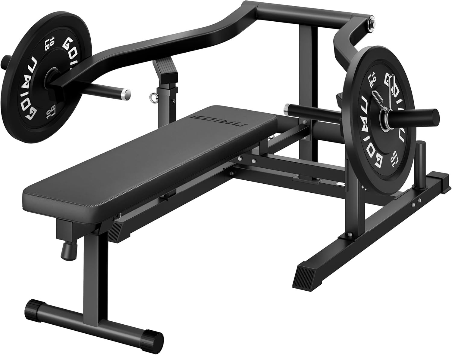 Chest Press Machine, Weight Bench Press Machine with Independent Converging Arms, Adjustable Flat Incline Bench Press for Chest, AB Workout Home Gym Equipment(Black) - Image 2