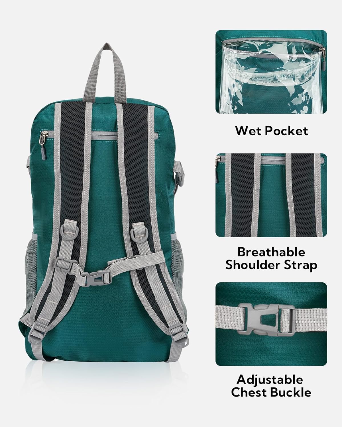 WATERFLY Lightweight Packable Hiking Backpack: 30L Foldable Travel Daypack Ultralight Camping Day Pack for Woman Man - Image 6