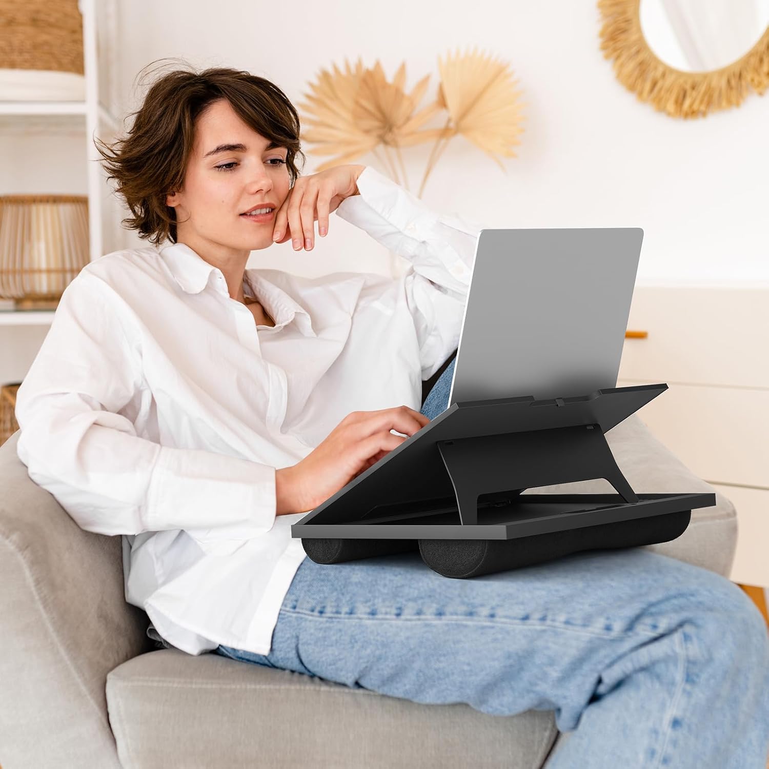 Adjustable Laptop Stand with 8 Angles - Dual Cushion Desk for Sofa, Bed, Car or Work Table by HUANUO - Image 8