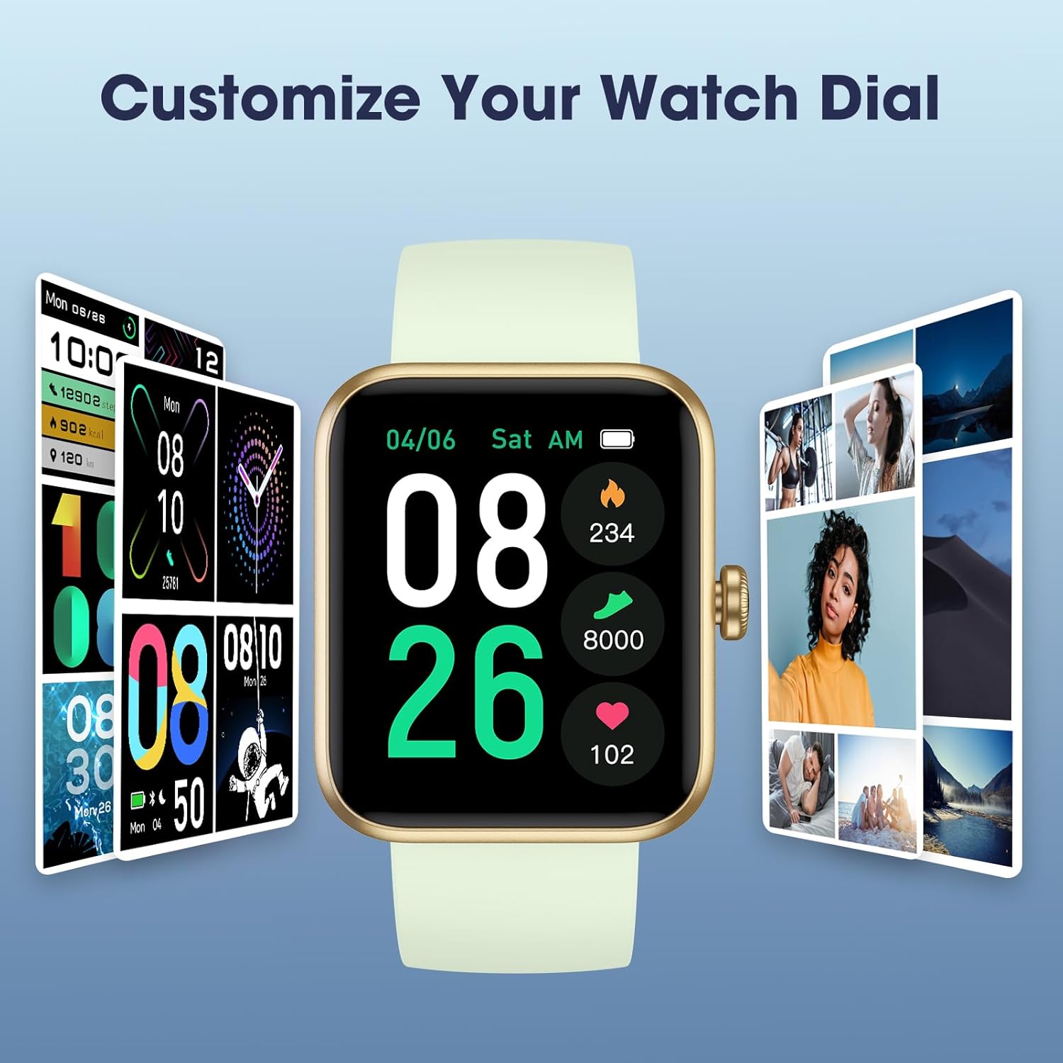 Smart Watch, Fitness Tracker Watch with Heart Rate Monitor, SpO2, Sleep Tracker, 5ATM Waterproof Smartwatch for Women Men Step Counter Pedometer Fitness Watch for iOS and Android Phones - Image 5