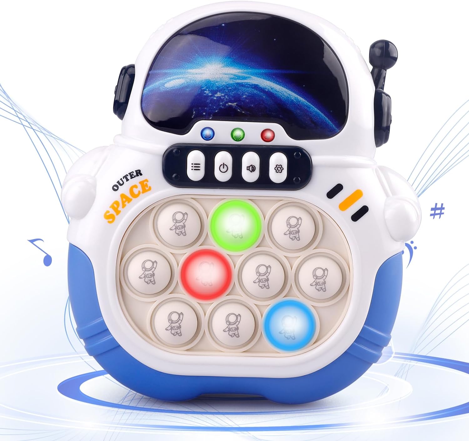 Blackma Quick Push Game Fidget Toys for Kids, Handheld Puzzle Game Sensory Toys, Fast Push Bubble Game, Xmas Birthday Gifts for Boys Girls (Astronaut - Blue) - Image 2