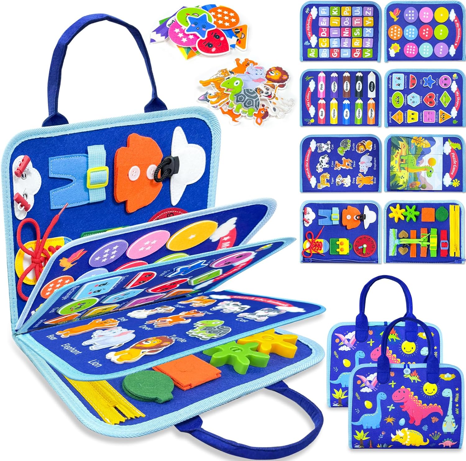 Toddler Busy Board Montessori Toys for Toddler Boy Birthday Gifts, Busy Book Sensory Learning Toys for Toddlers, Educational Activities Airplane Car Travel Toy for Boys - Image 2