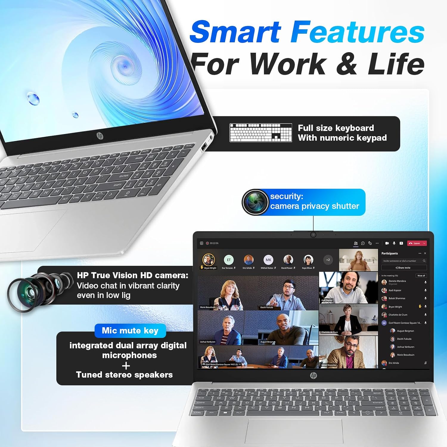 HP 15.6" Touchscreen Laptop for Business and Students, Intel Processor i3-1315U (Beats i3-1215U), Copilot Key, Anti-Glare, Office Pro- Wins 11 Pro, Wi-Fi 6, w/Accessories (64GB RAM, 2TB SSD) - Image 6