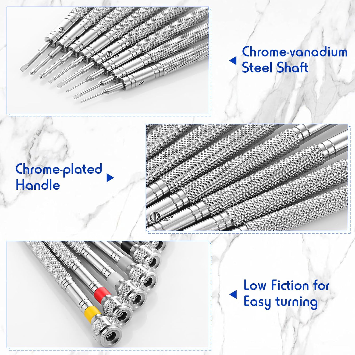 8 Pieces Precision Screwdriver, Jewelers Screwdriver Set, Watch Repair Screwdriver Set 0.6-1.6 mm, Micro Screwdriver for Watch Repair, Eyeglasses Repair, Jewelry Work, Electronics Repair - Image 5