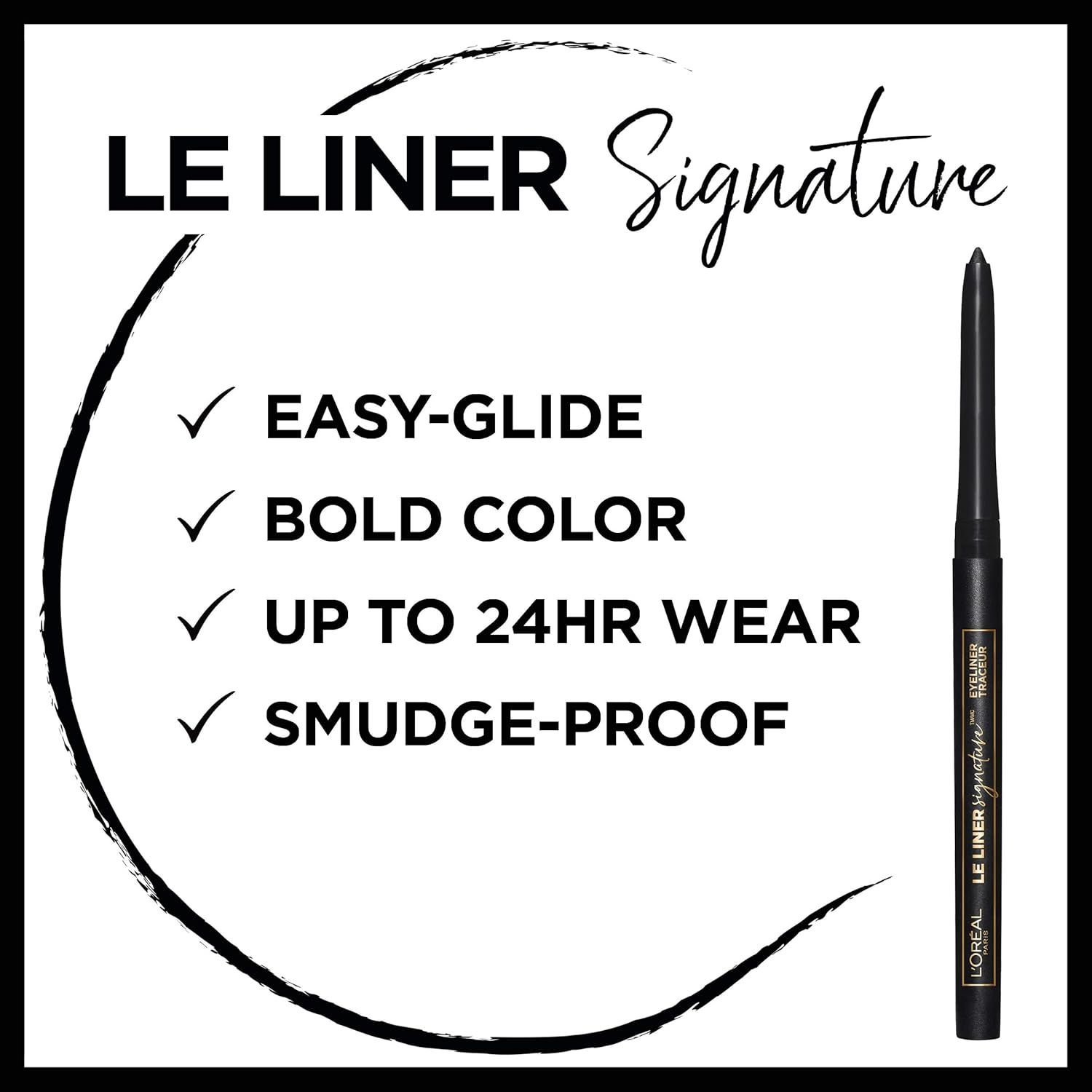 L'Oreal Paris Makeup Le Liner Signature Mechanical Eyeliner, Easy-Glide, Smudge Resistant, Bold Color, Long Lasting, Waterproof Eyeliner, Noir Cashmere, 0.011 oz., 1 count - Image 3
