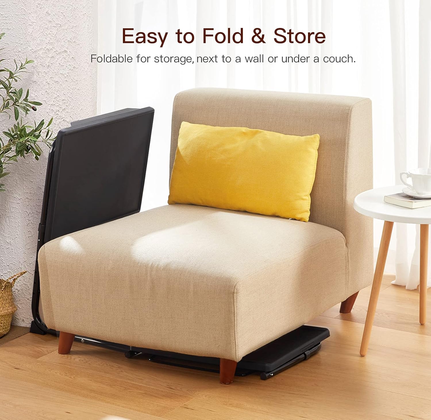 Adjustable TV Tray Table - TV Dinner Tray on Bed & Sofa, Comfortable Folding Table with 6 Height & 3 Tilt Angle Adjustments (Black) - Image 7