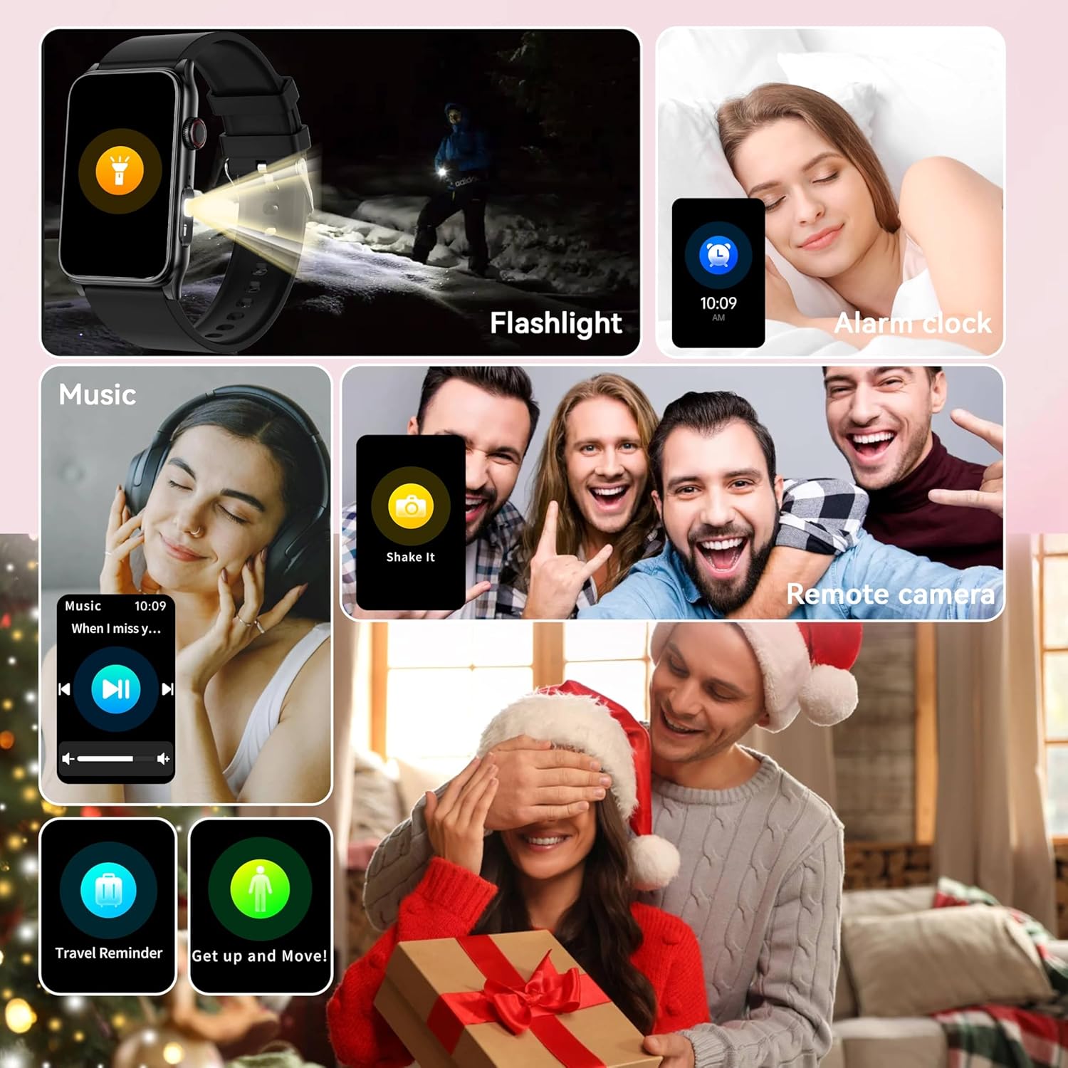 Fitness Tracker Smart Watch with LED Flashlight, 24/7 Stress/SpO2/Heart Rate Monitor, Sleep Tracker 100+ Sport Modes Step Calorie Counter Pedometer IP68 Waterproof for Android iOS (Bluetooth, Black) - Image 10