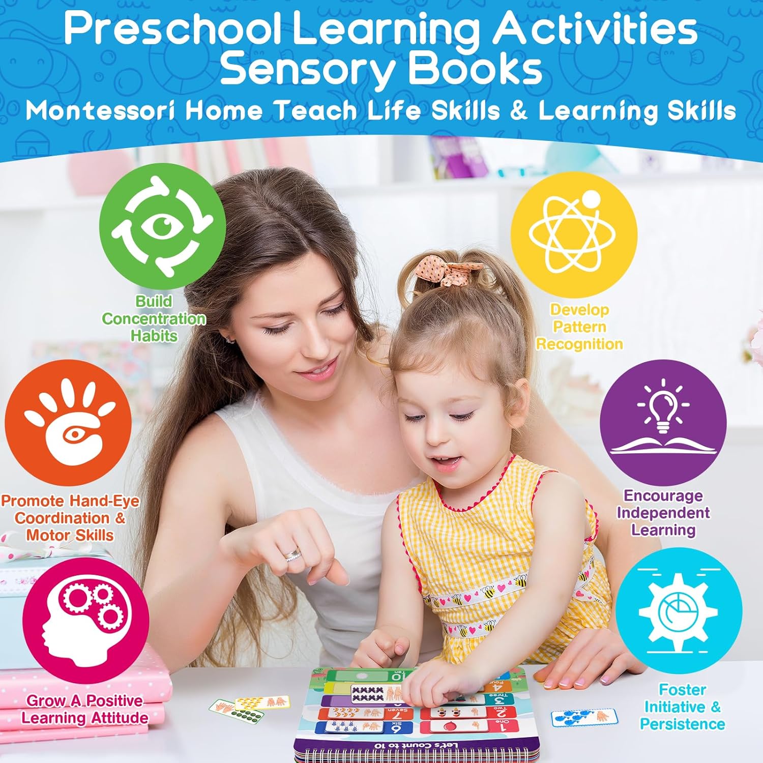 15 Themes Preschool Busy Book for Toddlers with Case, 176 Pieces Accessory Complete Preassembled Activity Books for Kids, Learning Resources Montessori Educational Toy, Gifts for 3+ Year Old Boy Girl - Image 5
