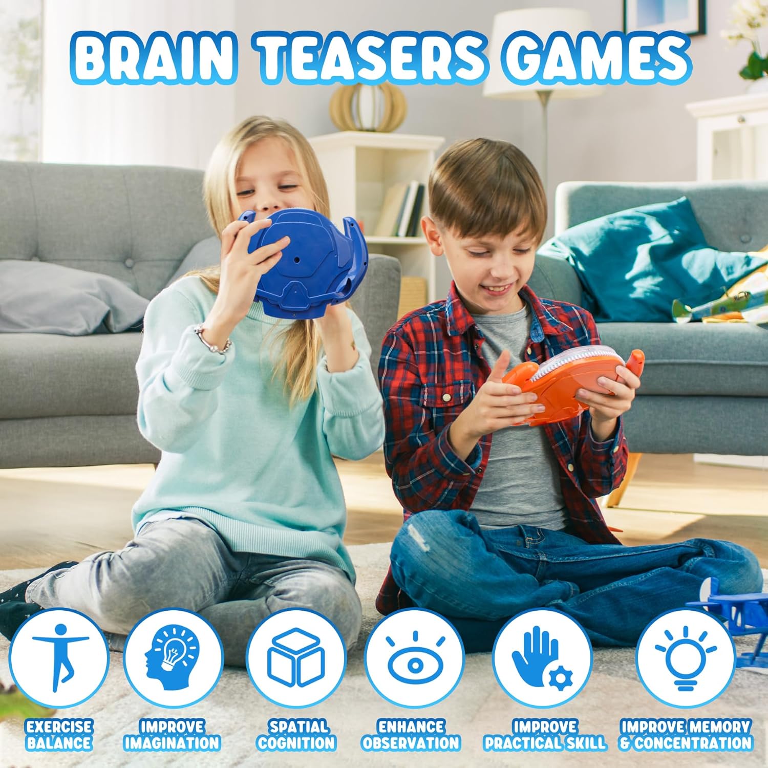SEVENKA 2 Pack Maze Puzzle Games for Kids Ages 5-10, 3D Mind Puzzles Brain Teasers Gravity Ball Game, Maze Ball Puzzle Toy for Kids Adults, Developmental Games Toys (1 Blue+1 Orange) - Image 4