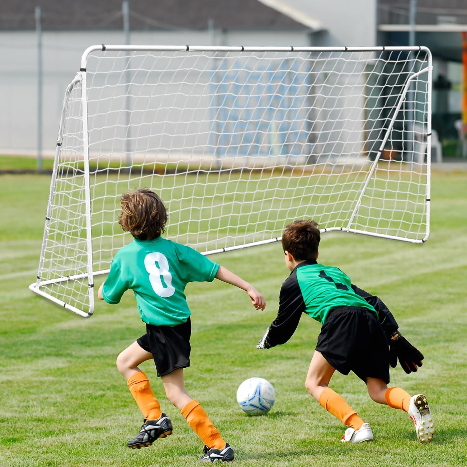 F2C Soccer Net 12 x 6FT/10x6.5 FT /8x5 FT Soccer Goal for Backyard, Steel Frame for Kids, Adult Portable Shooting Training Aid with Carry Bag,Ground Stakes Waterproof - Image 9