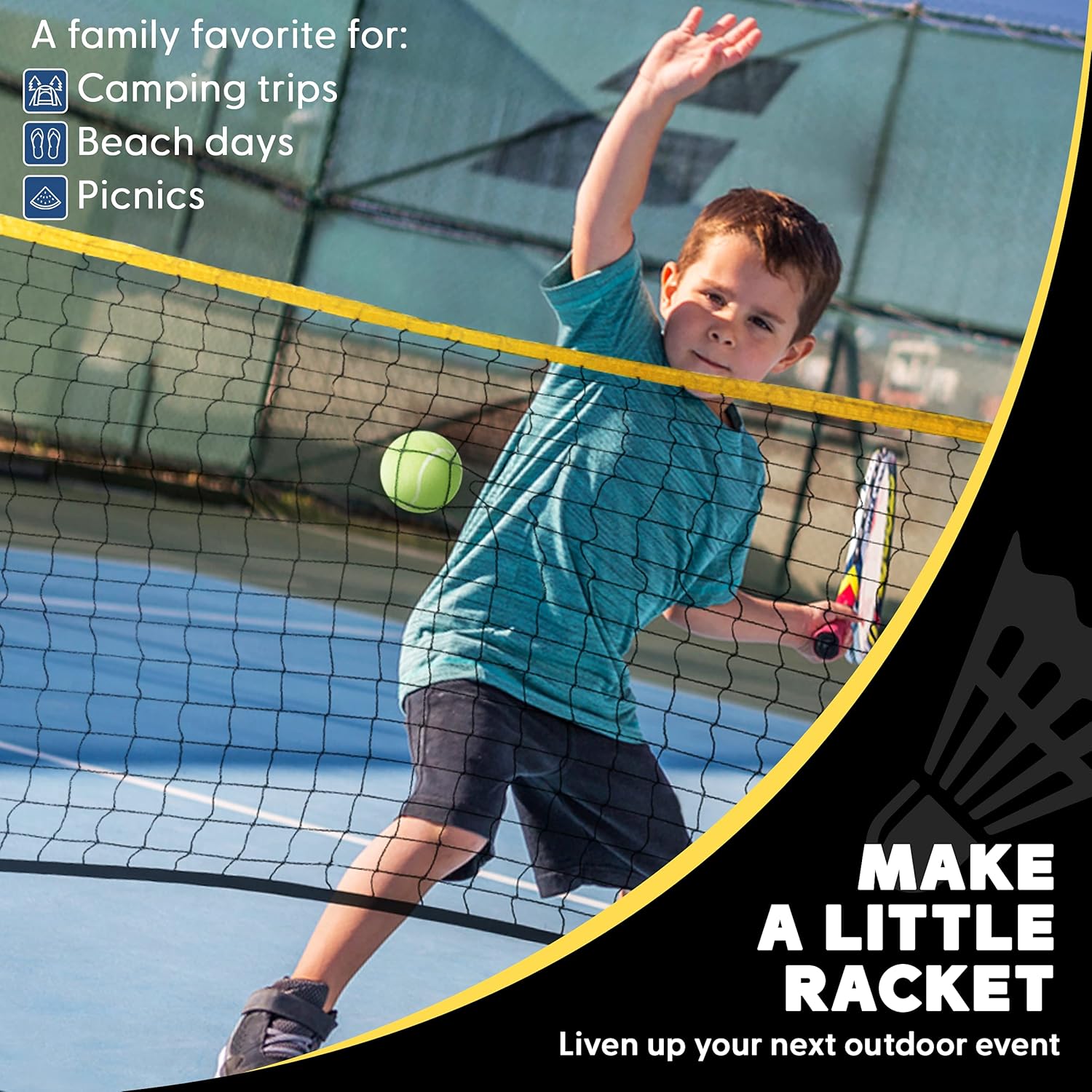 Boulder Portable Badminton Pickleball Net - Foldable/Extendable Poles for Multiple Sports Heights (UP to 5 ft) - Ideal for Tennis, Pickleball, Soccer Tennis - Easy Setup - Image 9