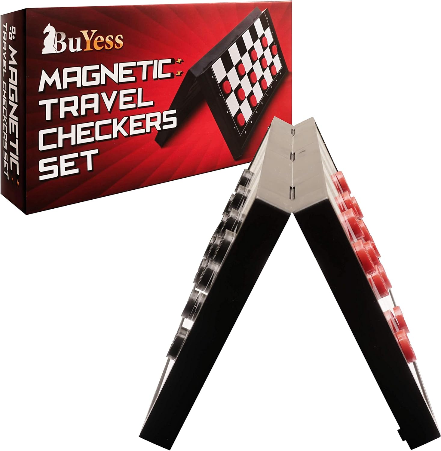 Magnetic Checkers Board Game and Magnetic Checker Pieces, 9.8 x 9.8 inches Mini Portable Travel Set - Image 7
