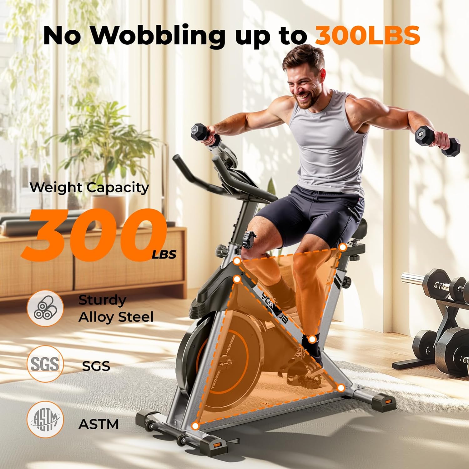 YOSUDA Exercise Bike, Stationary Bike with App, Brake Pad/Magnetic Indoor Cycling Bike with 300 lb Weight Capacity, Low Noise, Tablet Holder, Comfortable Seat for Home Fitness and Weight Loss - Image 5