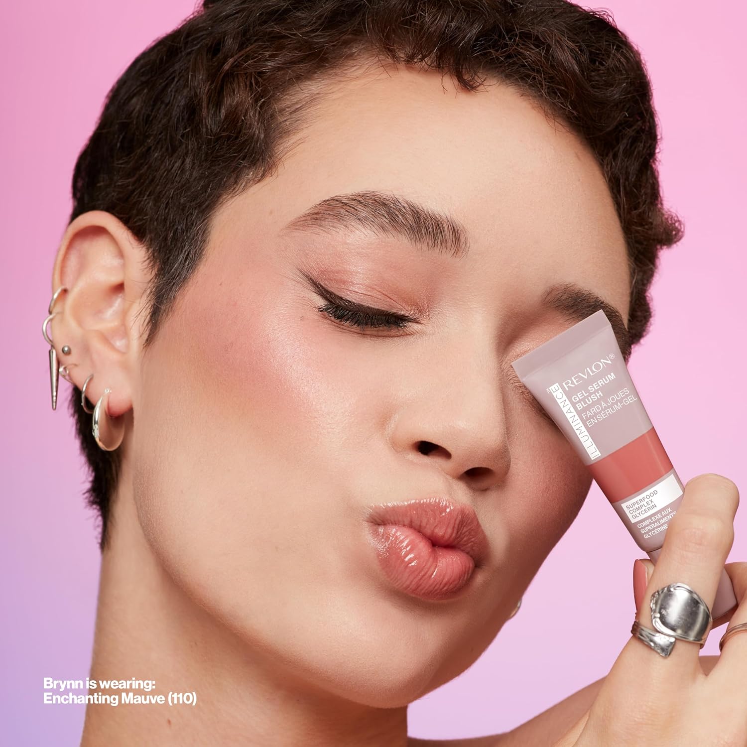 Revlon Illuminance Gel Serum Blush, Visibly Plump Cheeks, Dewy Finish and Hydrates All Day, 110 Enchanting Mauve, 0.37 fl oz. - Image 9