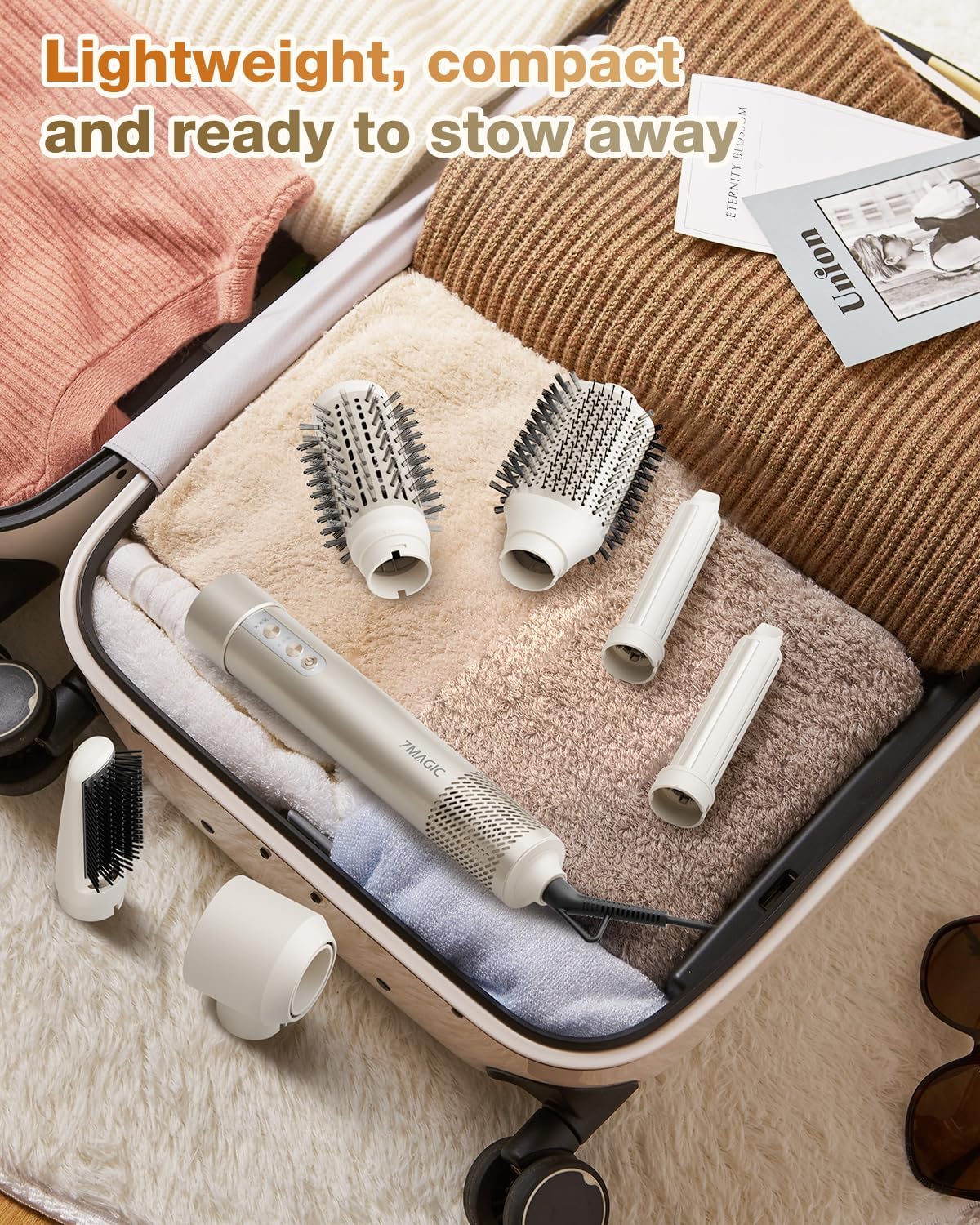 7MAGIC Hair Dryer Brush & 6 in 1 Hair Styler,110,000 RPM High-Speed Negative Ionic Hair Dryer Fast Drying, Multi Hair Styler, Professional Blow Dryer Brush for Curling Volumizing Straightening Styling - Image 8