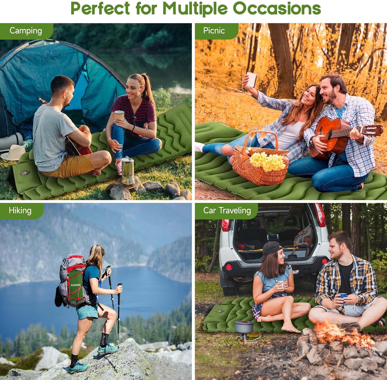KASIMO Camping Sleeping Pad, Ultralight Camping Mat with Pillow Built-in Foot Pump Inflatable Sleeping Pads Compact for Camping Backpacking Hiking Traveling Tents - Image 8
