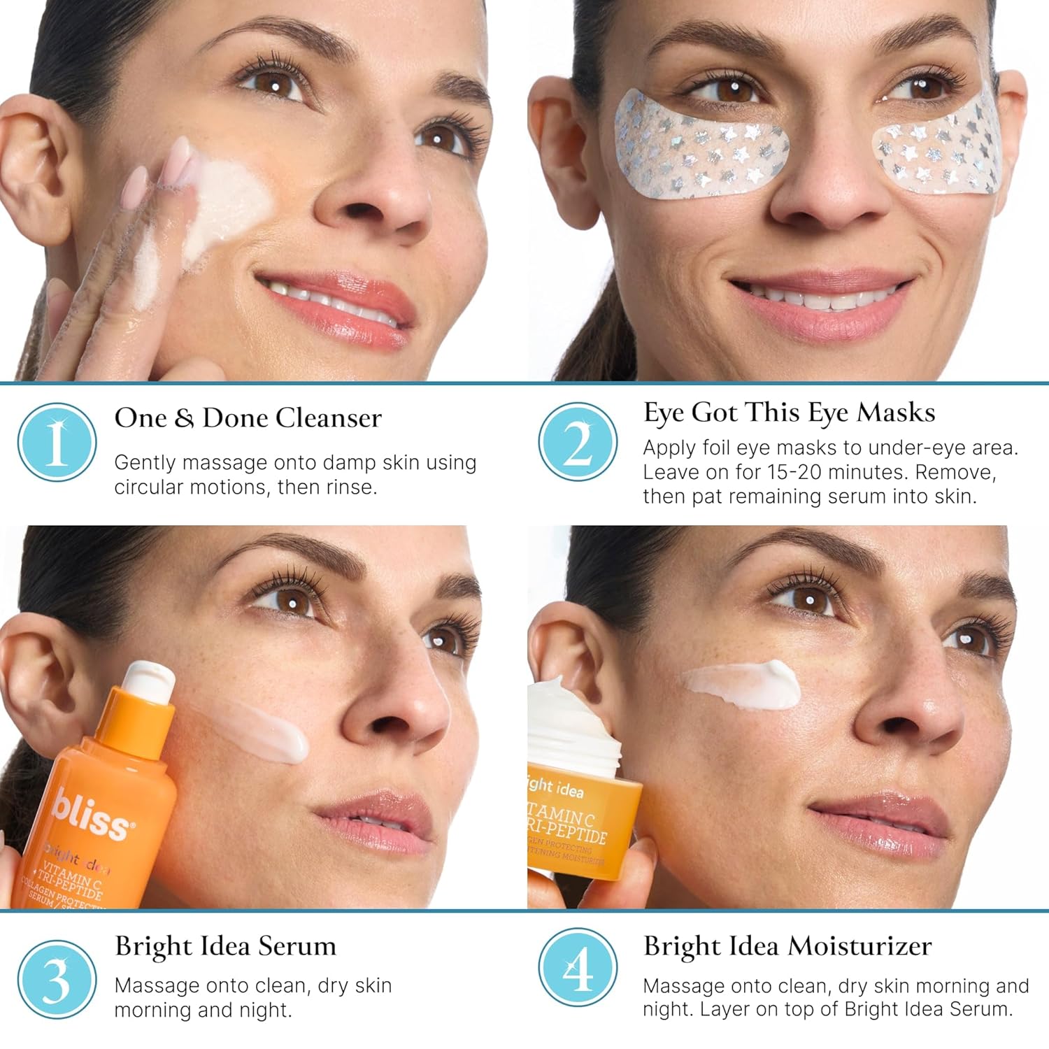 Bliss The Elder Millennial Kit Complete Skincare Essentials Set | Includes Daily Face Cleanser, Under Eye Masks, Brightening Vitamin C Serum and Moisturizer - Image 3