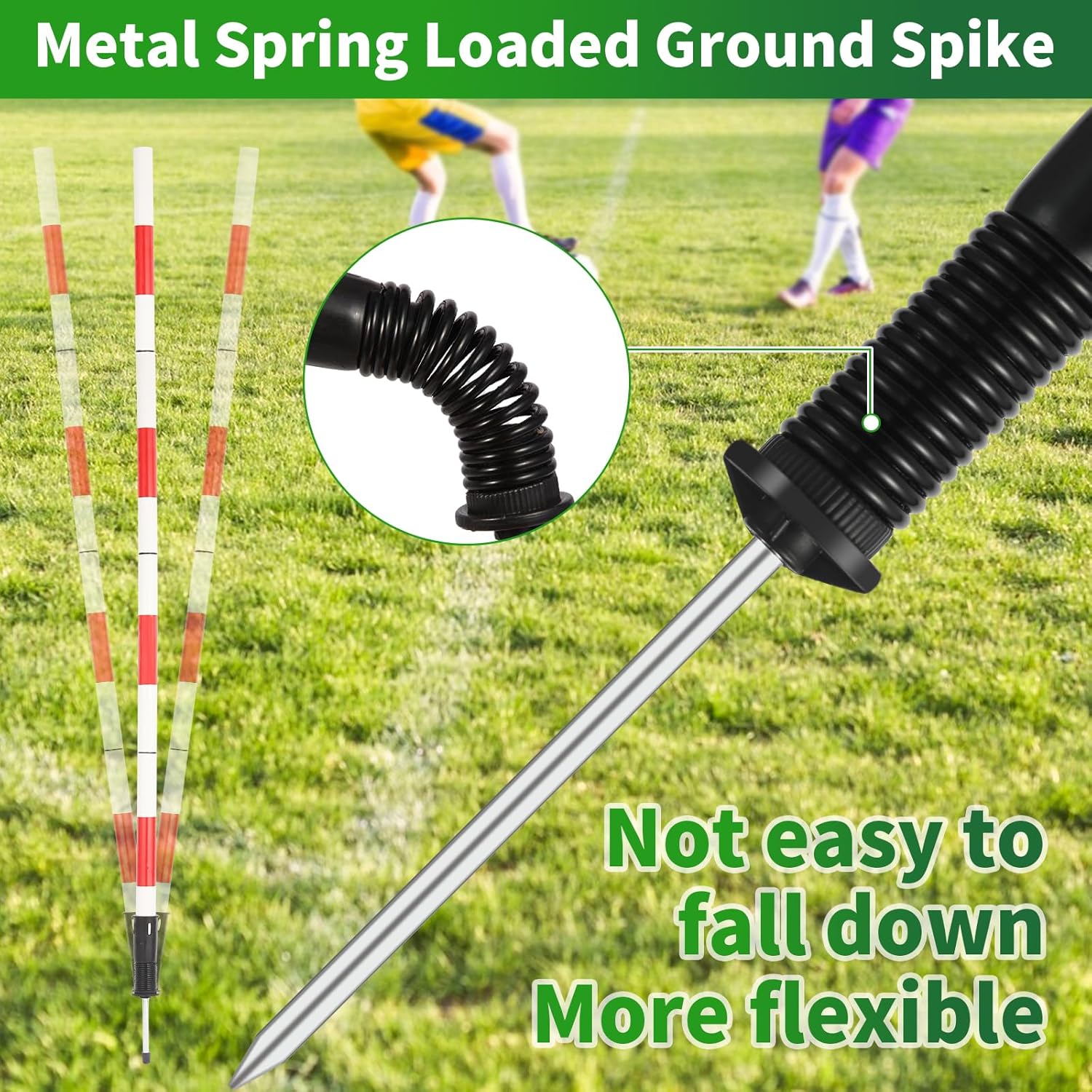 Tansheep Soccer Agility Training Poles Equipment with Bag, 6 Agility Poles with Spring, 3 Horizontal Sticks, Multifunctional Soccer Training Set for Kids Youth Adults - Image 5
