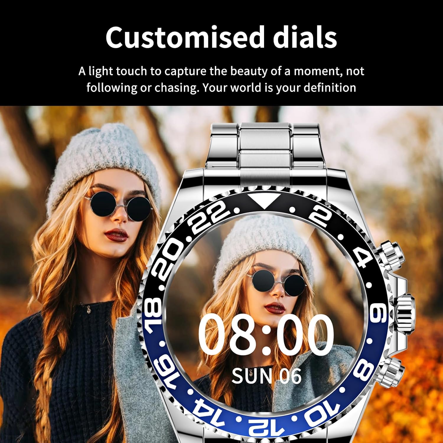 Smart Watch for Android Phones Answer Make Calls SMS Reminder Smartwatch Compatible iPhone Bluetooth Stainless Steel Fitness Watch Men Smart Watches for Men Reloj Inteligente - Image 7