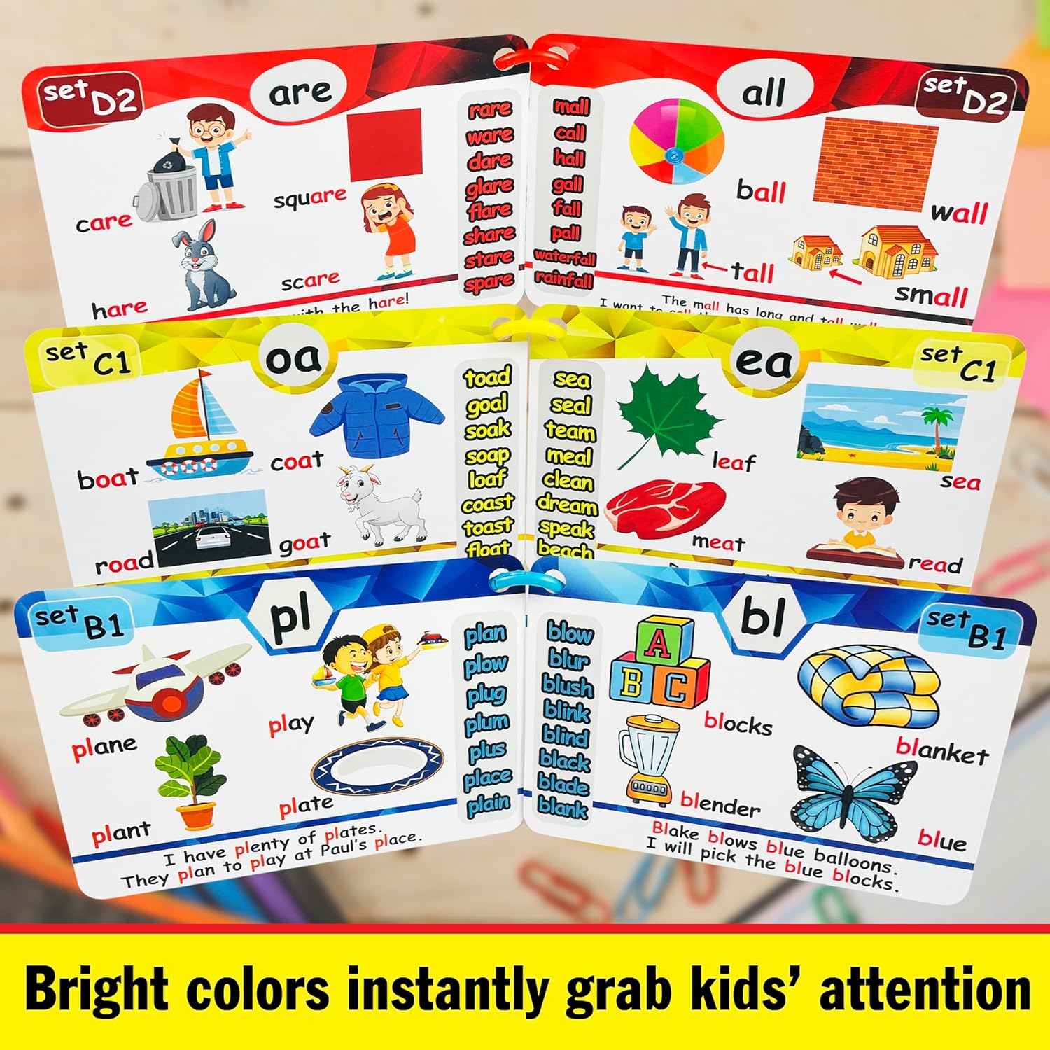 Phonics Flash Cards - Learn to Read in 20 Phonic Stages - Digraphs CVC Blends Long Vowel Sounds - Phonics Games for Kids Ages 4-8 Kindergarten First Second Grade Homeschool Educational - Image 9