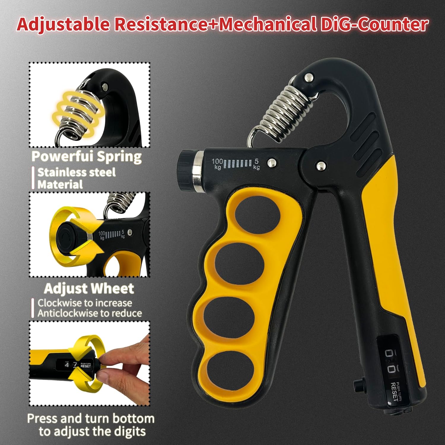 Senston Grip Strength Trainer 2 Pack - Adjustable 11-220Lbs (5-100KG) with Auto Counter, Hand Grip Strengthener, Forearm Exerciser for Athletes, Musicians, Gym, Home, Injury Rehab - Image 3
