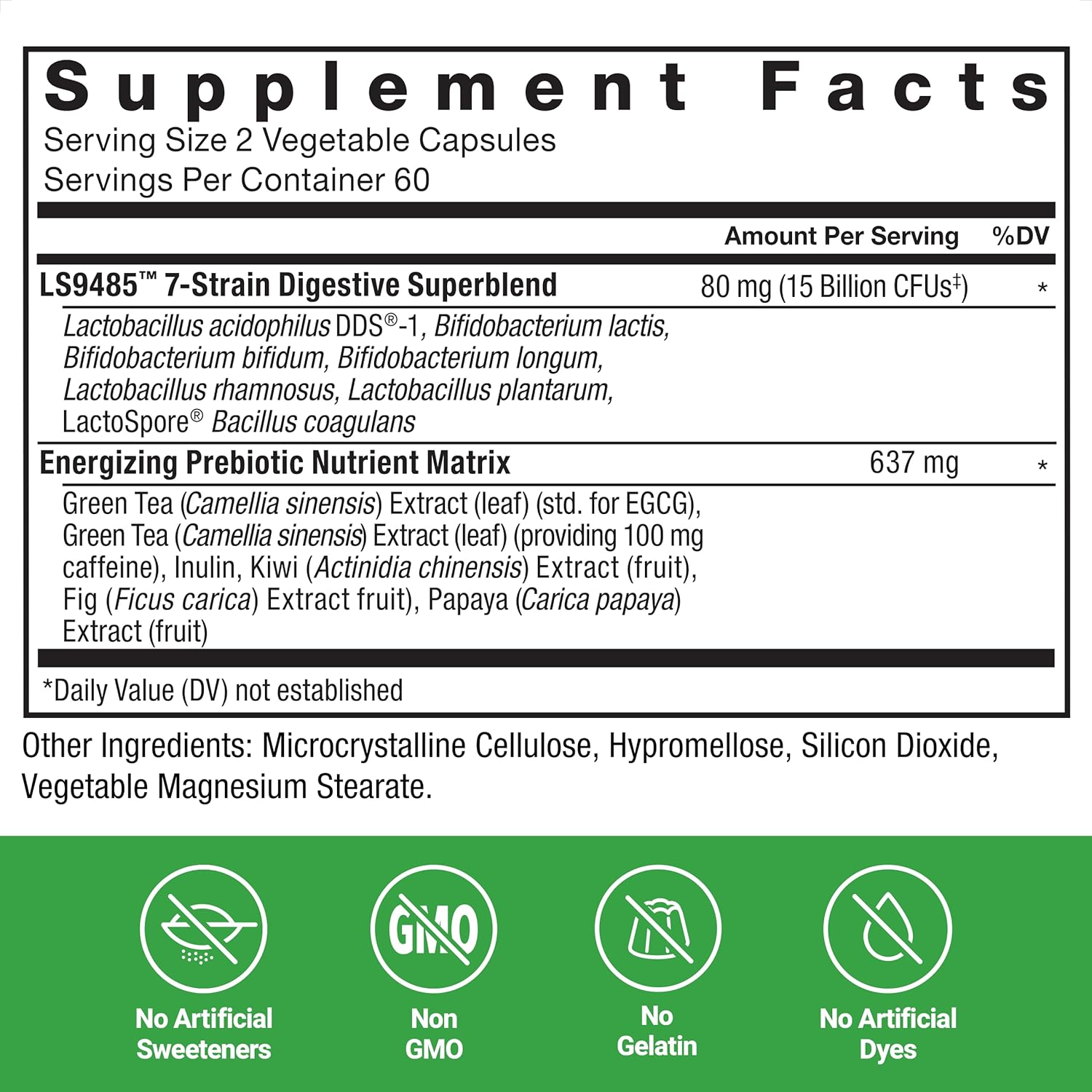 FORCE FACTOR ProbioSlim Extra Strength Probiotics for Women and Men with 30 Billion CFUs of Probiotics for Digestive Health, Bloating Relief, and Gut Health, with Prebiotic Fiber, 120 Capsules - Image 6