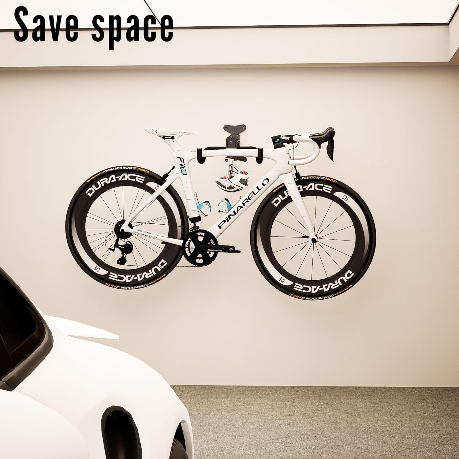 Bike Wall Mount Hanger - Adjustable Horizontal Bicycle Storage Rack for Garage and Home - Metal Hook Holder for Road, Mountain, and Hybrid Bikes - Image 6
