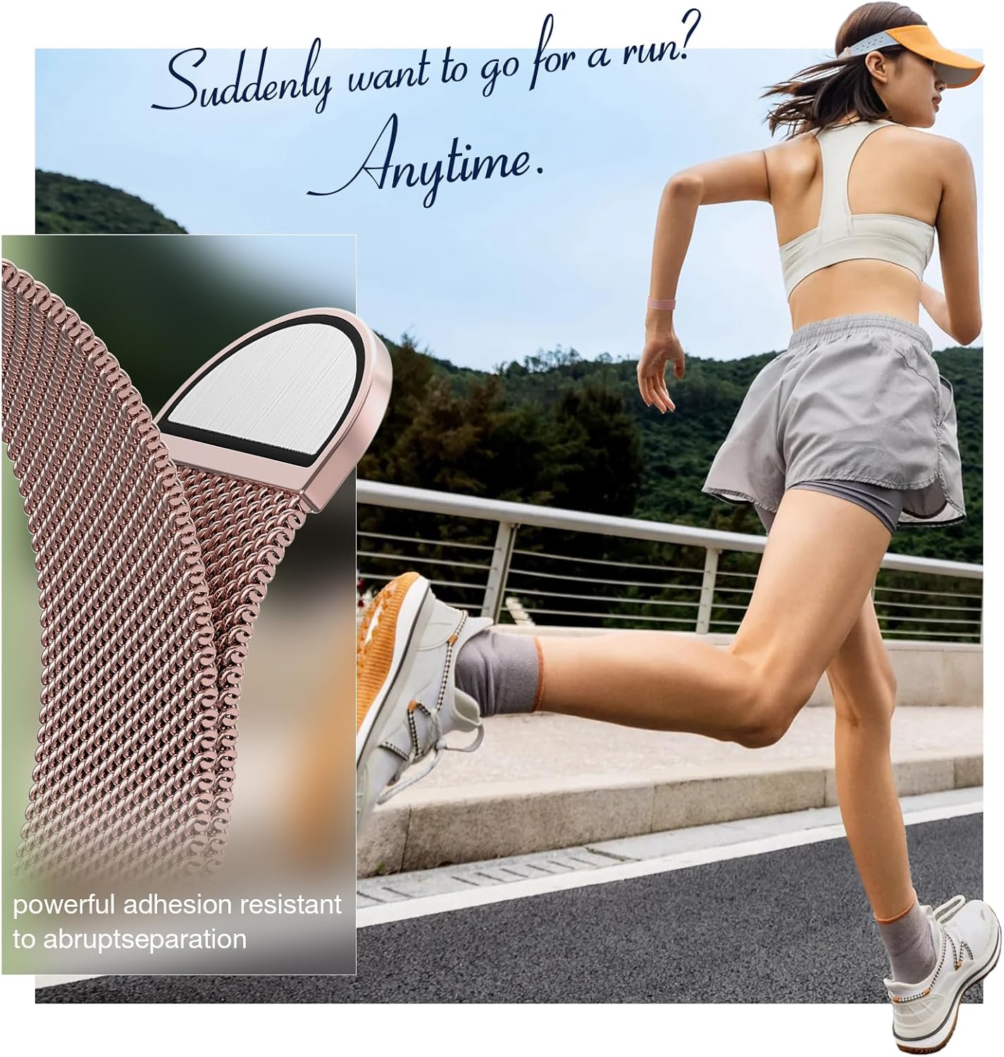 BELONGME 3 Pack Mesh Loop Compatible with Apple Watch Bands for Women Men 40mm 41mm 38mm 42mm 44mm 45mm 49mm 46mm Series 10 9 8 7 6 5 4 3 2 1 Ultra SE, Stainless Steel Metal Magnetic Strap for iWatch - Image 4