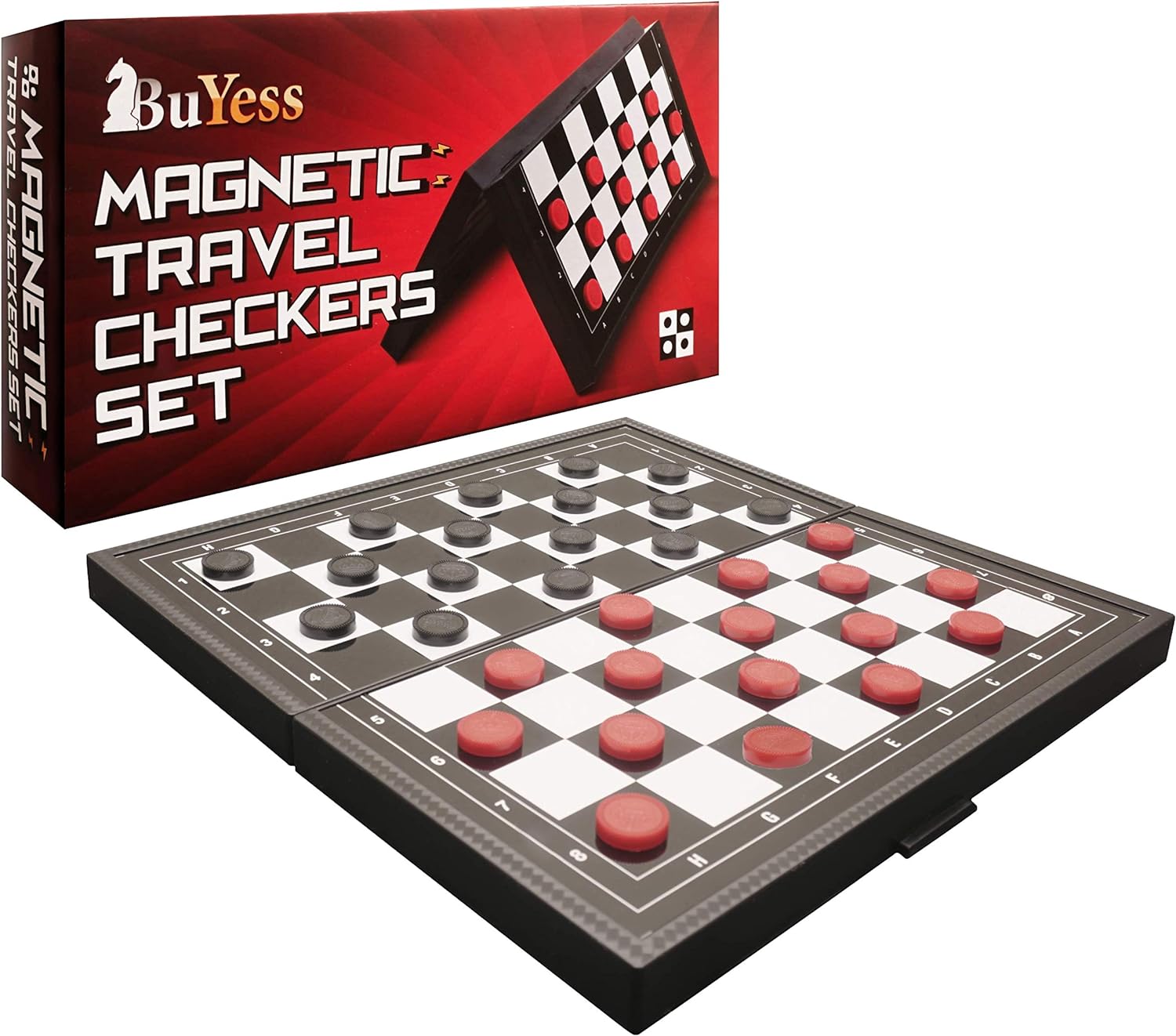 Magnetic Checkers Board Game and Magnetic Checker Pieces, 9.8 x 9.8 inches Mini Portable Travel Set - Image 5
