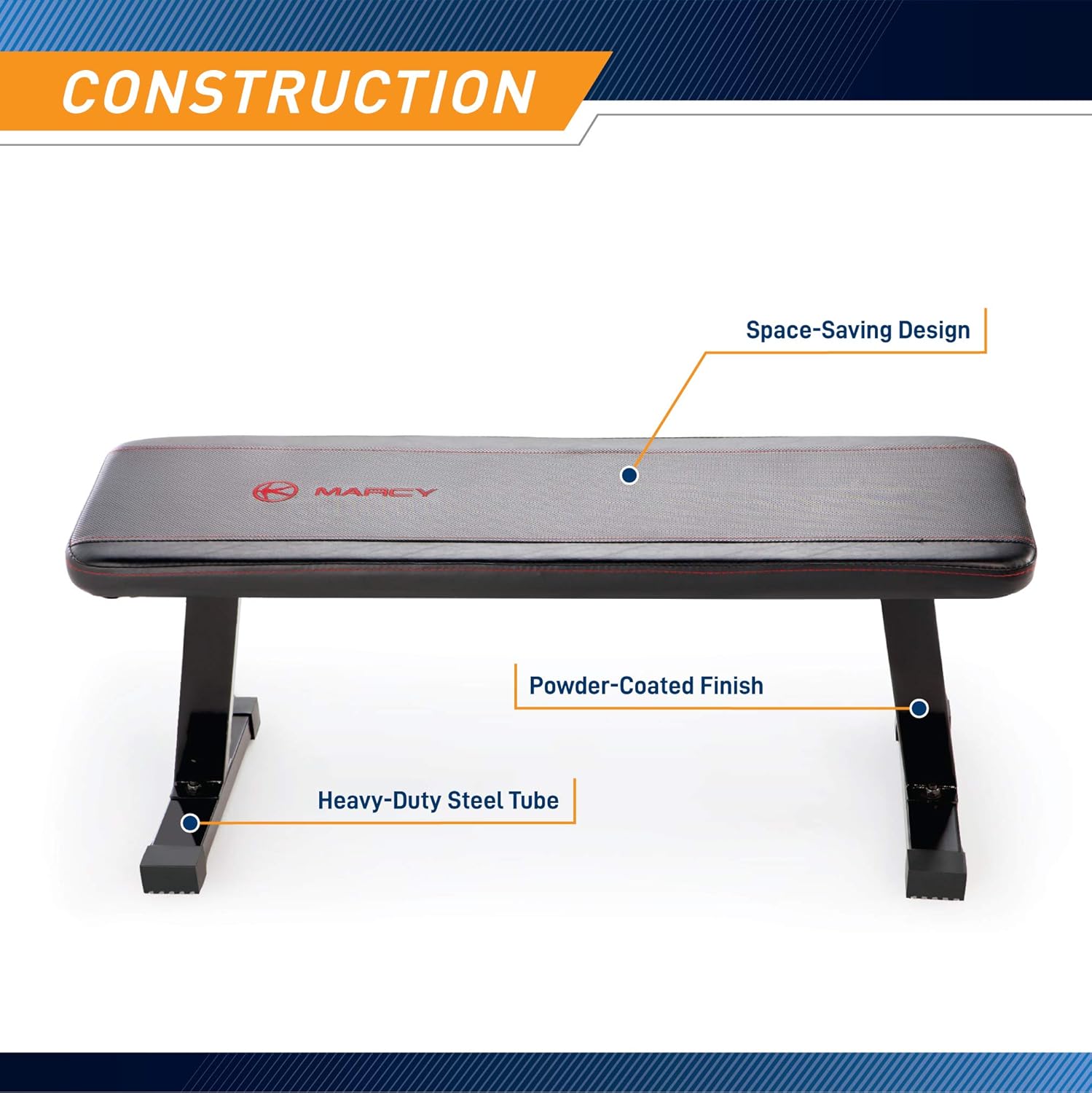 Marcy Flat Utility Weight Bench for Home Gym Weight Training and Ab Exercises - Image 5