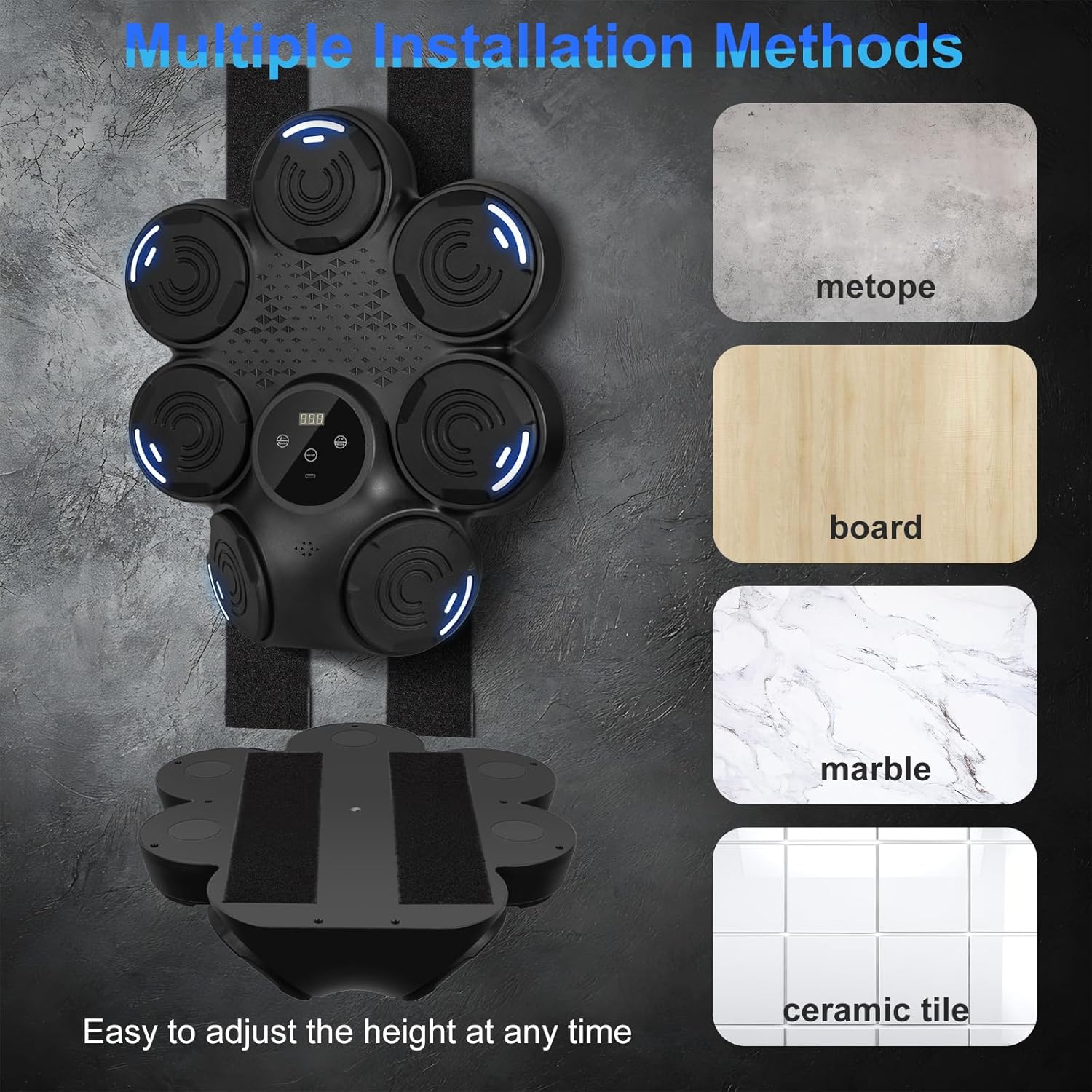 Smart Boxing Machine, 9 Speed-Modes Interactive Punching Trainer with Gloves, Music Boxing Machine Punching Equipment, Home Workout Boxing Target Machine with Wall Mounted - Image 8