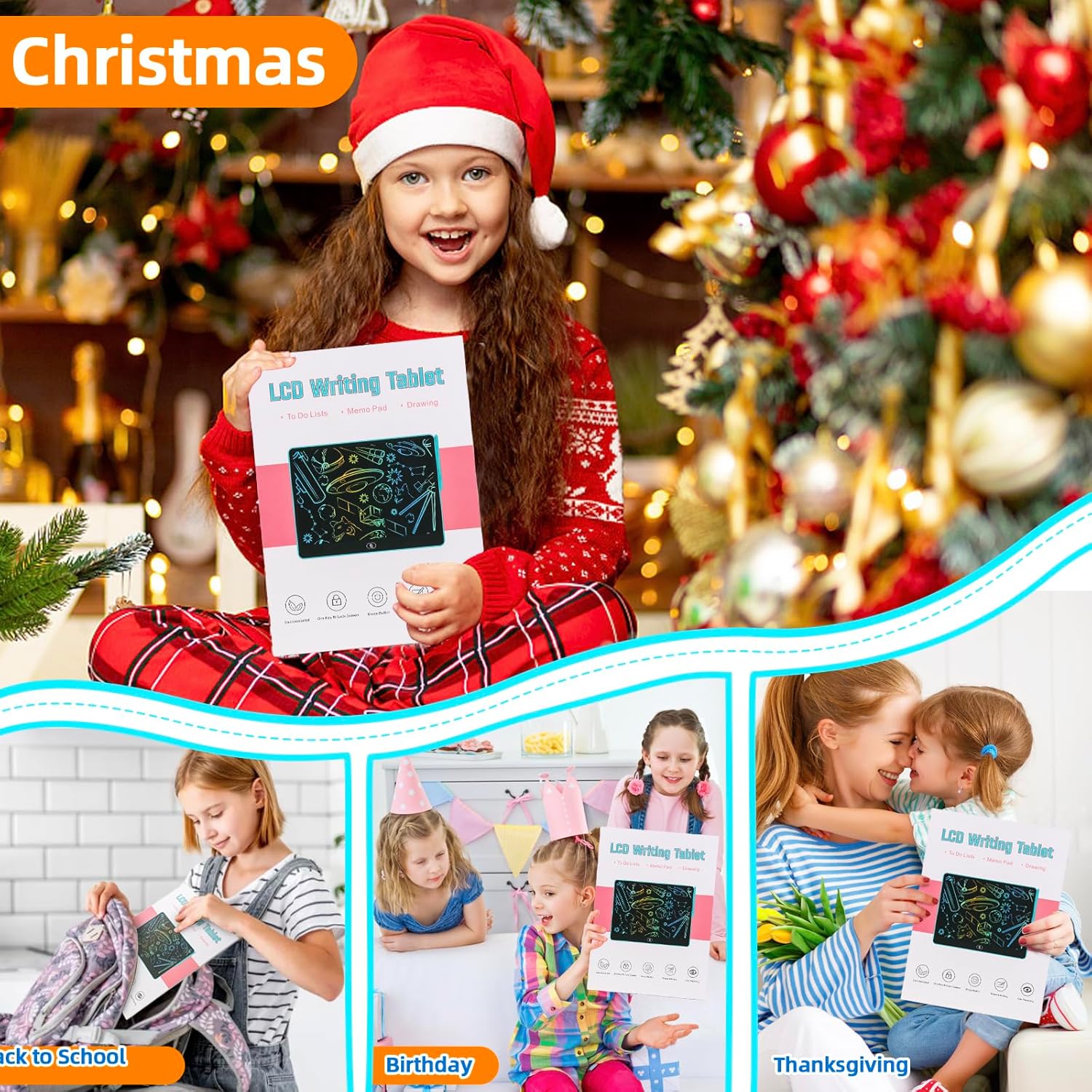 LCD Writing Tablet for Kids,16 inch Colorful Screen Doodle Board,Eye Protection Drawing Tablet with High Brightness, Toddler Educational Toys Gifts for3-12 Years Old Boys Girls (Blue)… - Image 8