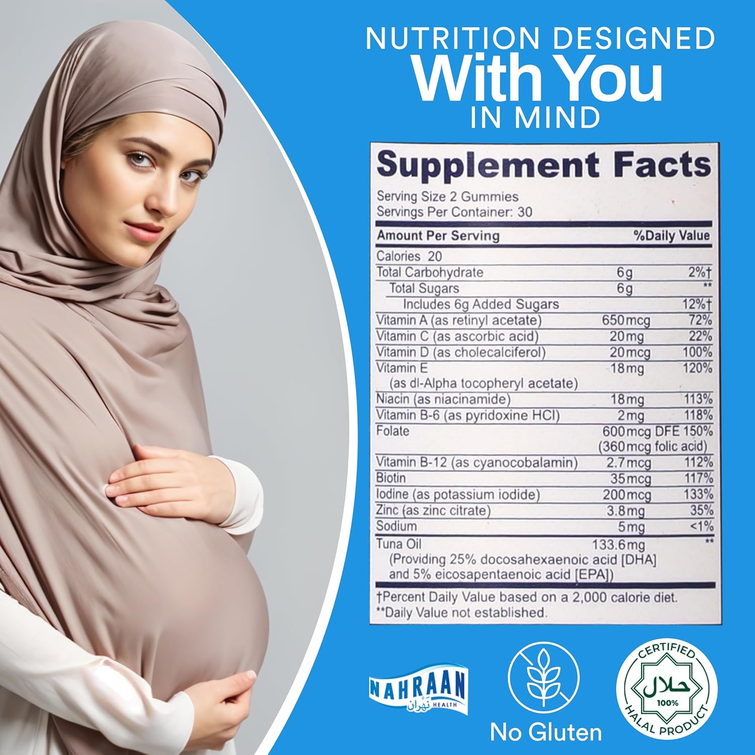 Halal Prenatal Gummies for Women - Halal Gummy Prenatal Vitamins with DHA and Folic Acid for Before/During/After Pregnancy, 60 Count, 30 Day Supply - Image 8