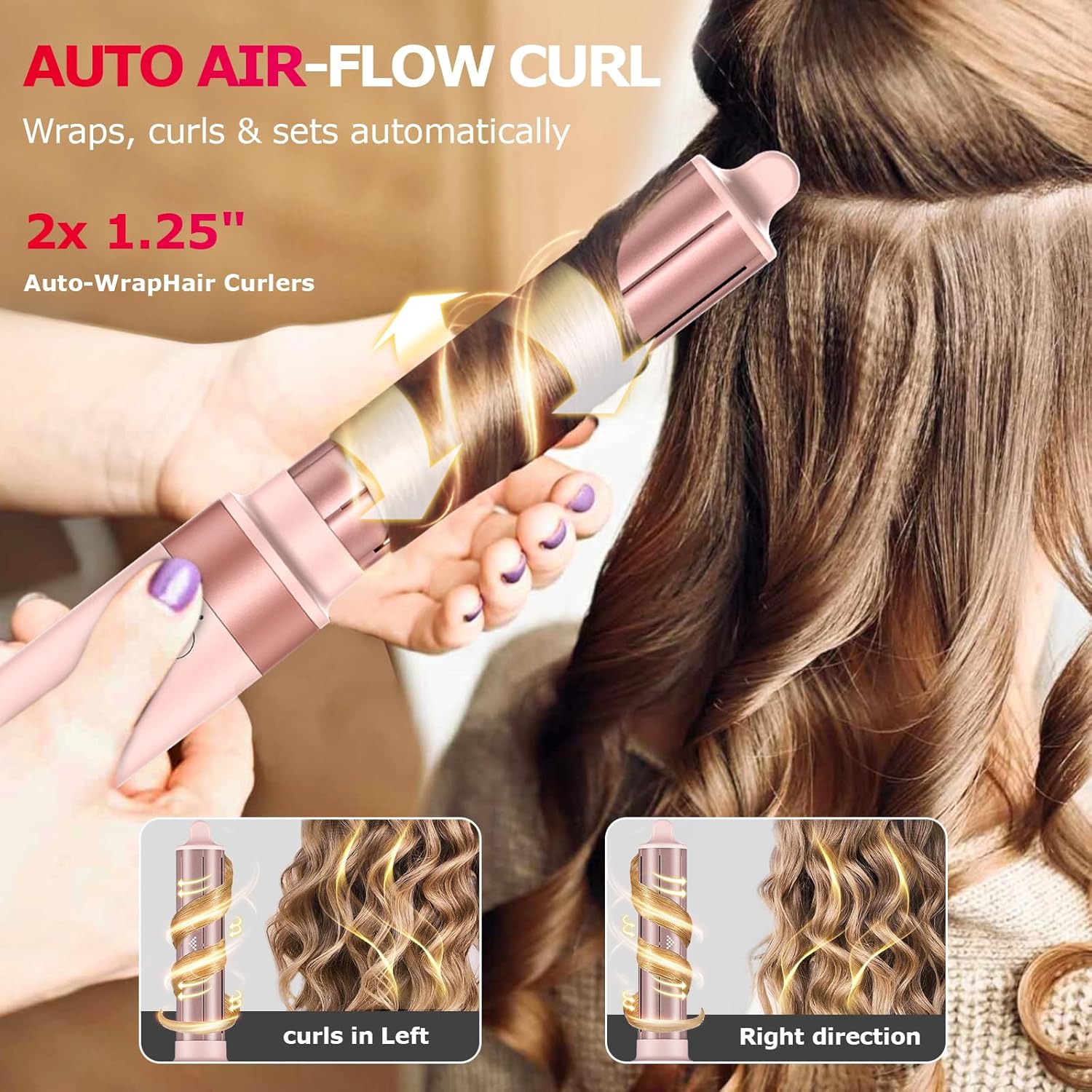 5 in 1 High-Speed Hot Air Styler - Professional Frizz-Free Hair Dryer Brush, Fast Drying Hair Dryer with Diffuser, No Heat Damage Air Styler Wrap - Curl, Volumize - Image 4
