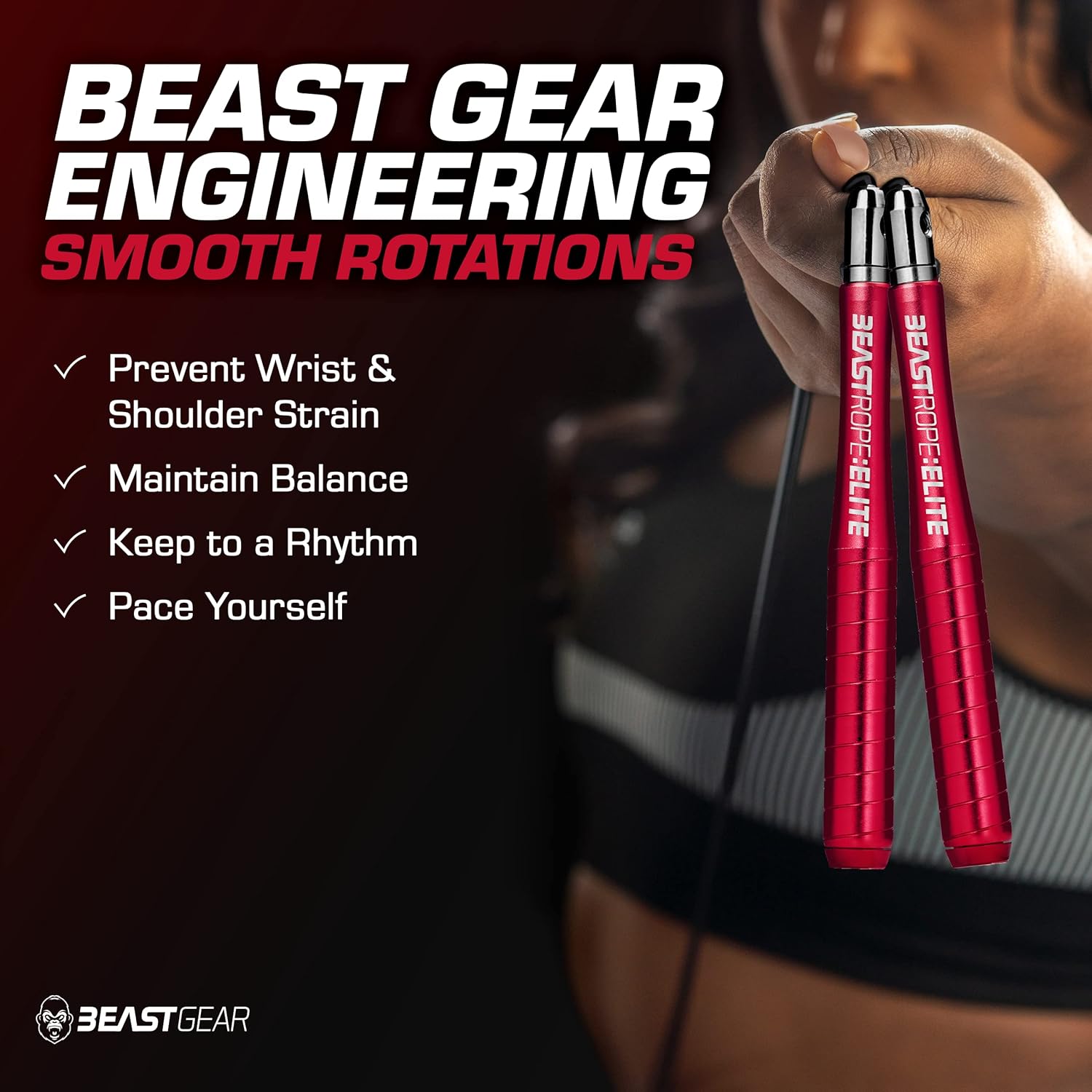 Beast Gear Jump Rope for Men and Women - Built for Speed, Premium Aluminium Jumping Rope for Advance Fitness - Boxing, MMA, HIIT, Strength Training & Double Unders - Image 8
