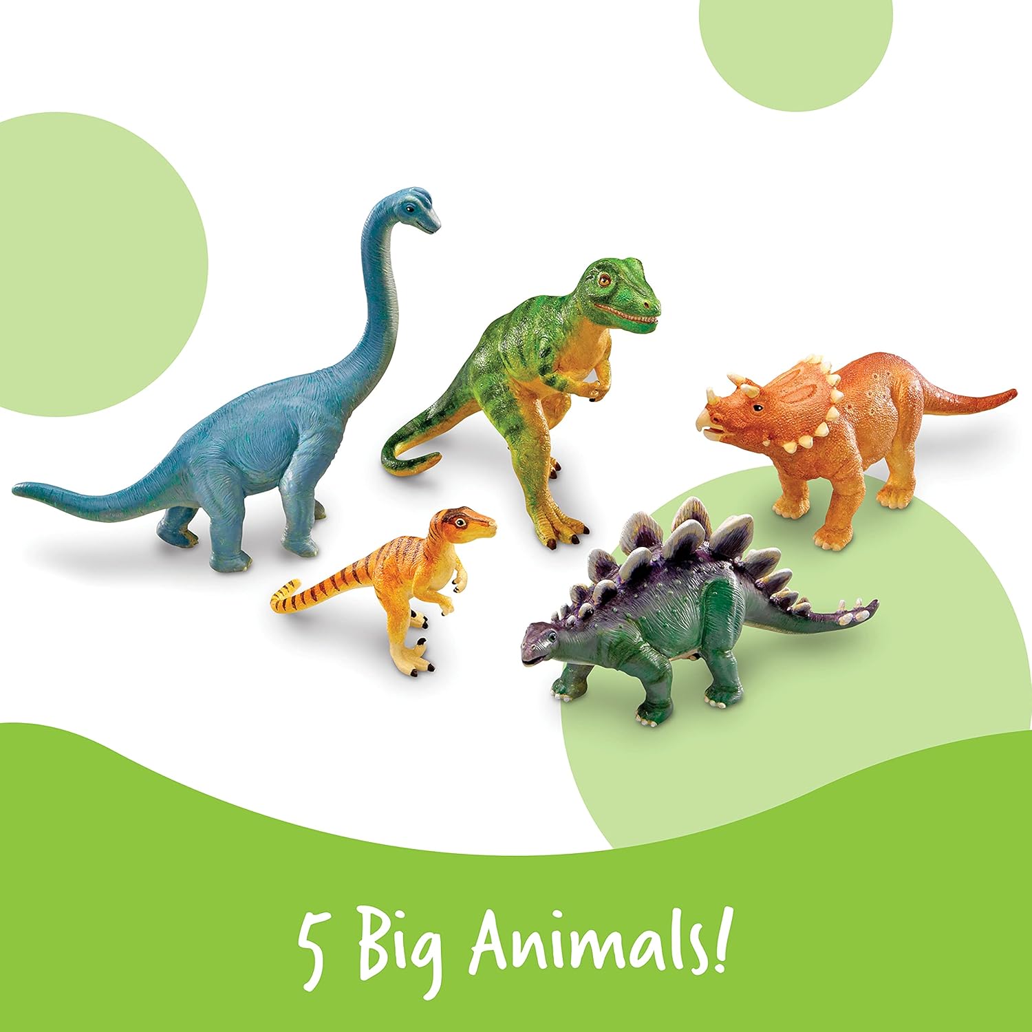 Learning Resources Jumbo Dinosaurs - Toddler Outdoor Toys, Animal Figurines, Montessori, Fine Motor Skills, Imaginative Play, Gits for Boys and Girls, Preschool Counting, Triceratops - Image 4