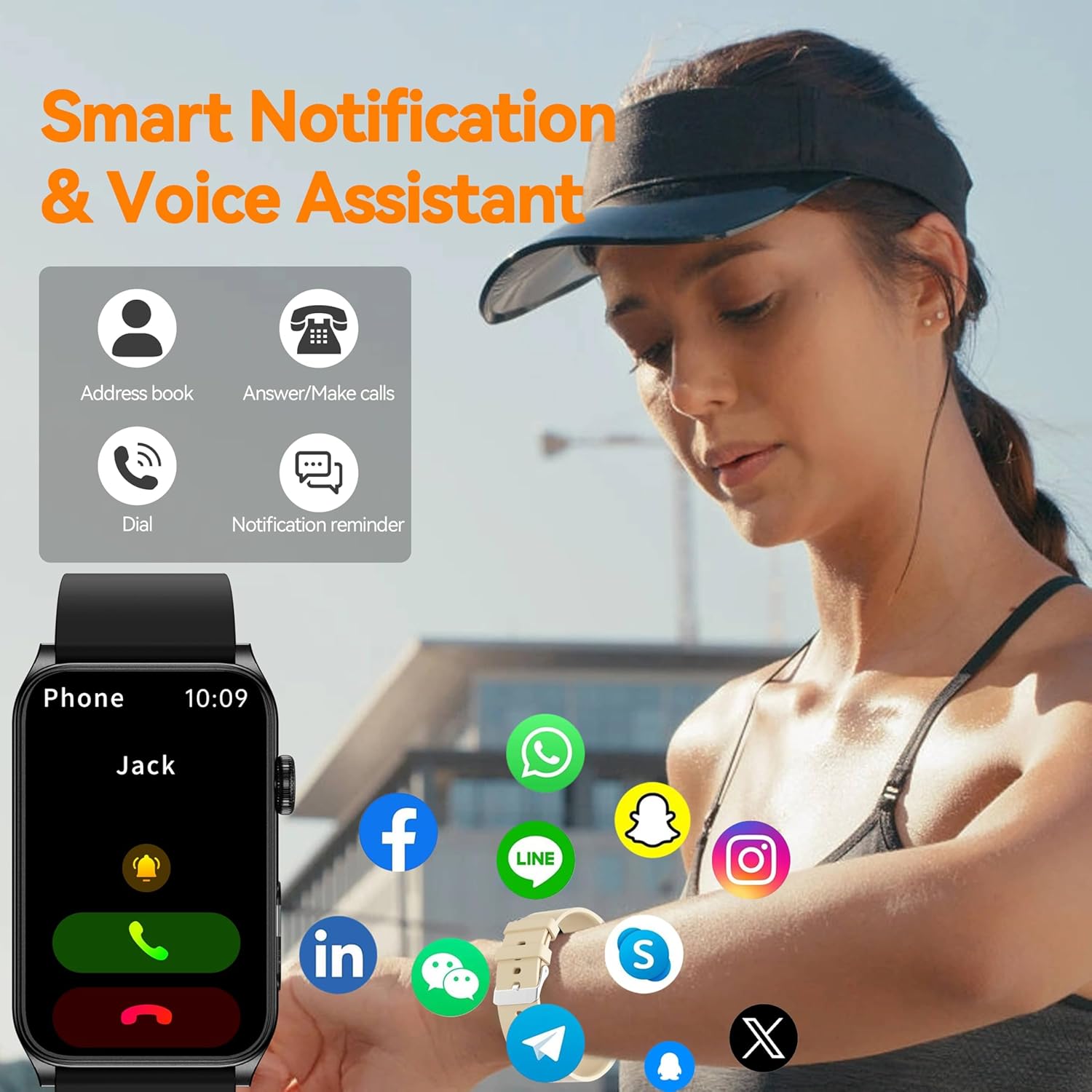 Fitness Tracker Smart Watch with LED Flashlight, 24/7 Stress/SpO2/Heart Rate Monitor, Sleep Tracker 100+ Sport Modes Step Calorie Counter Pedometer IP68 Waterproof for Android iOS (Bluetooth, Black) - Image 7