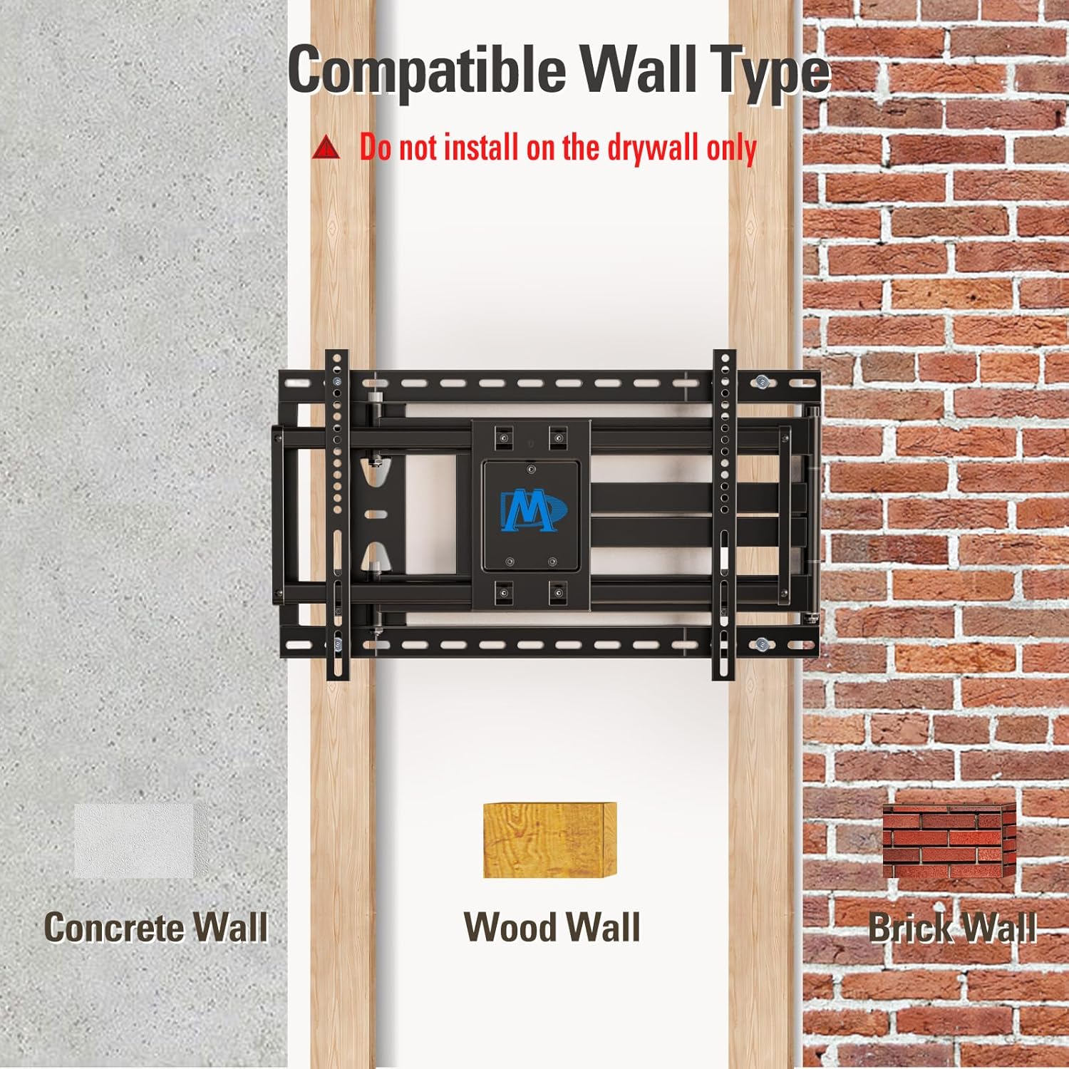 Mounting Dream Long Arm TV Wall Mount for Most 42-90 Inch TV, 40 Inch Extension TV Mount Swivel and Tilt, Full Motion Mount Fits Max VESA 800x400mm, 150 lbs. Loading, 16”,18”, 24” Studs - Image 9